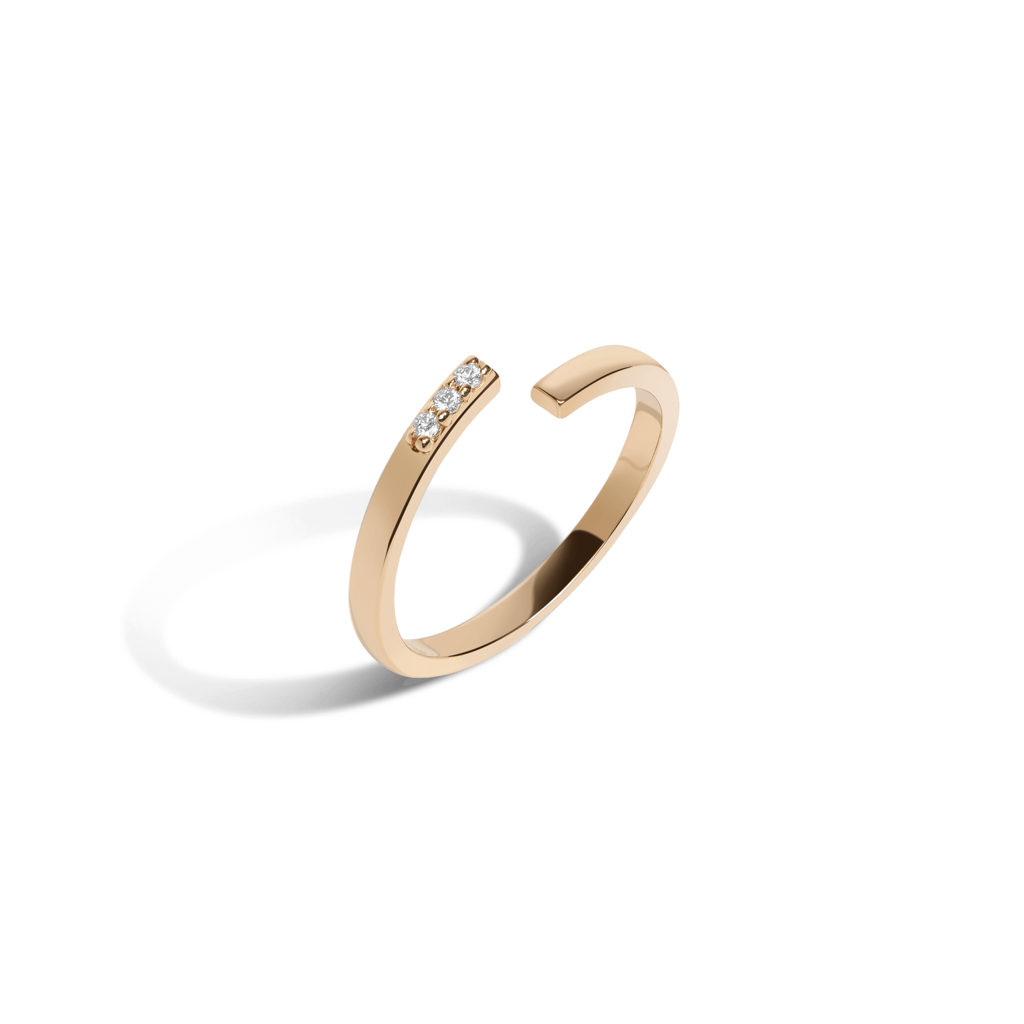 Mini Wraparound Ring  Yellow Gold Vermeil 14k Yellow Gold 18k Yellow Gold White Diamonds Half Side   Front First