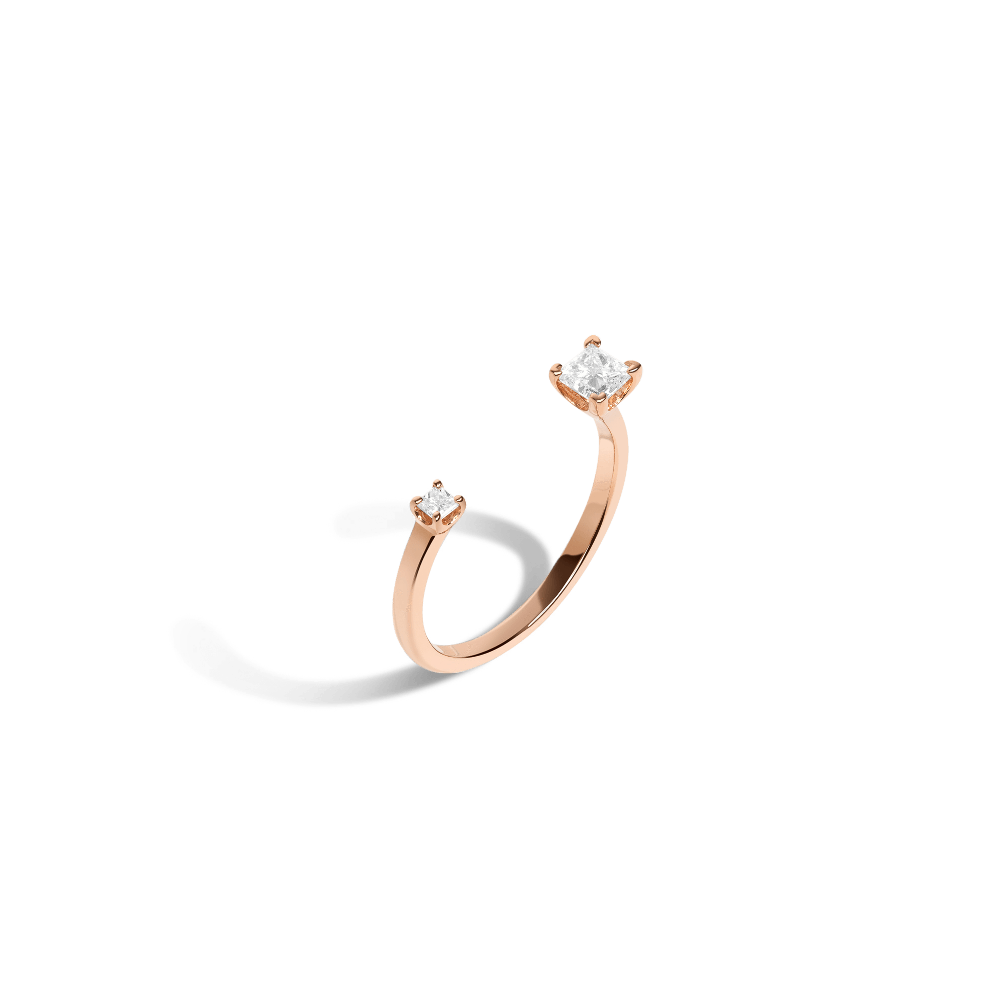 Zeitgeist Ring Rose Gold Vermeil 14k Rose Gold 18k Rose Gold White Diamonds Half Side