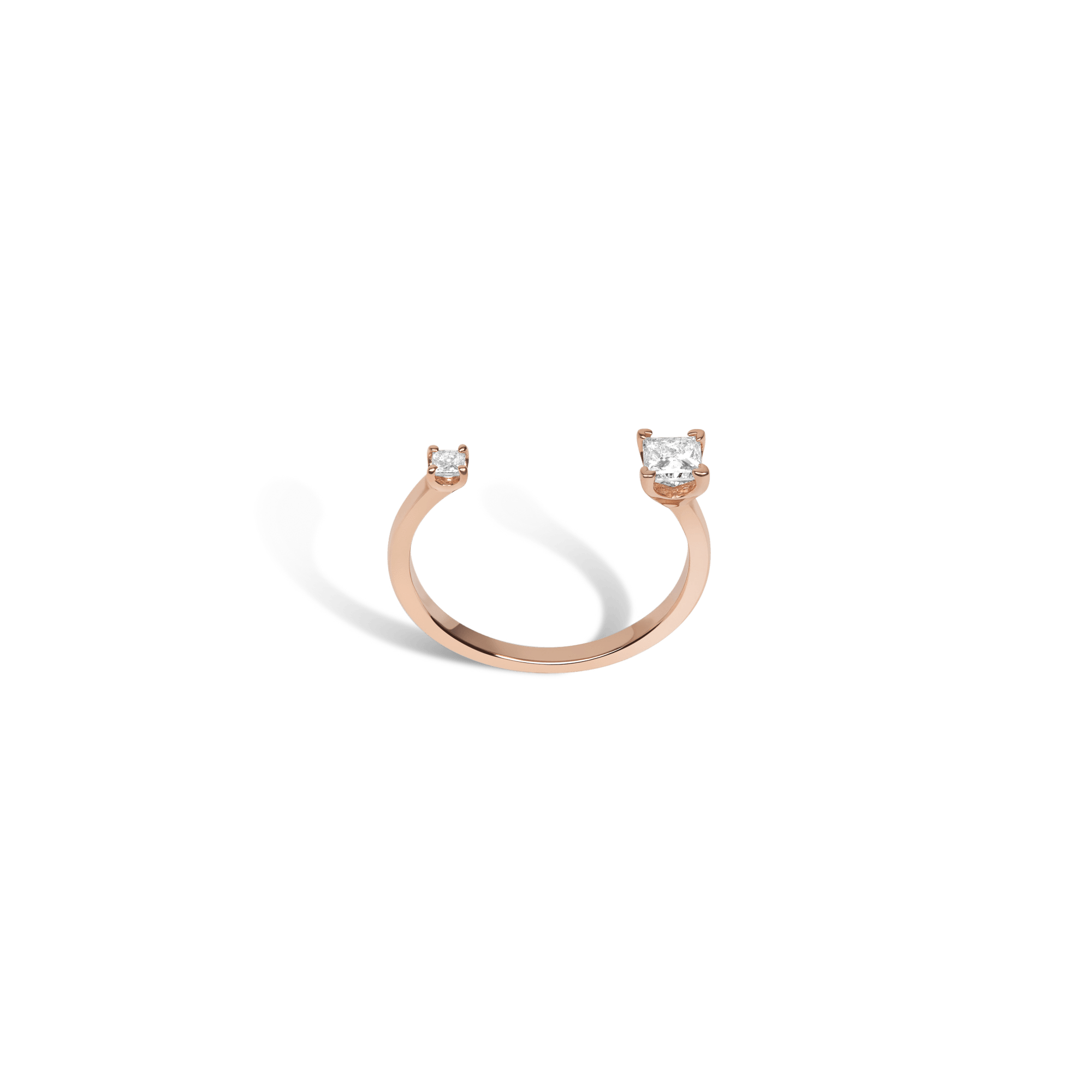 Zeitgeist Ring Rose Gold Vermeil 14k Rose Gold 18k Rose Gold White Diamonds     Front First
