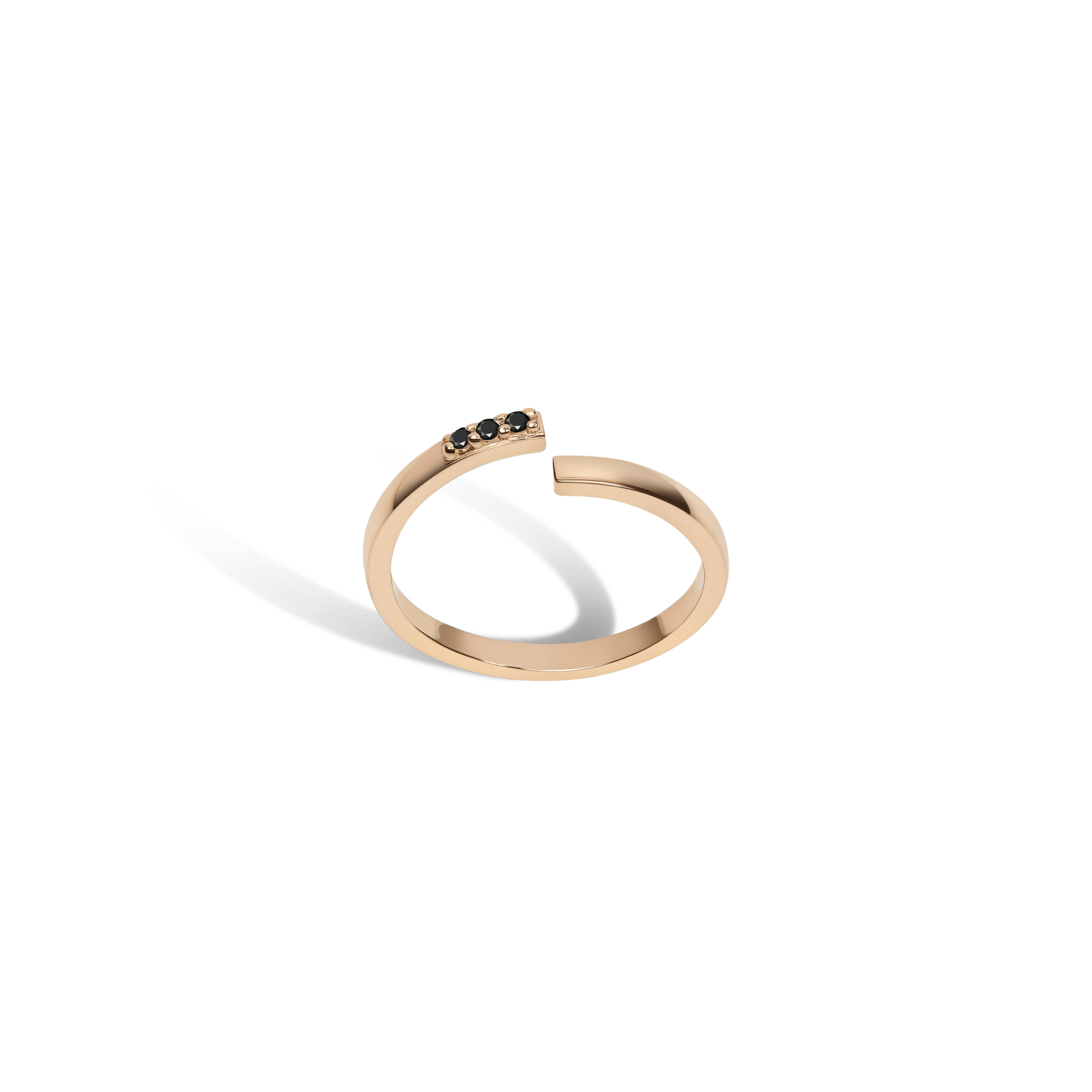 Mini Wraparound Ring  Yellow Gold Vermeil 14k Yellow Gold 18k Yellow Gold Black Diamonds