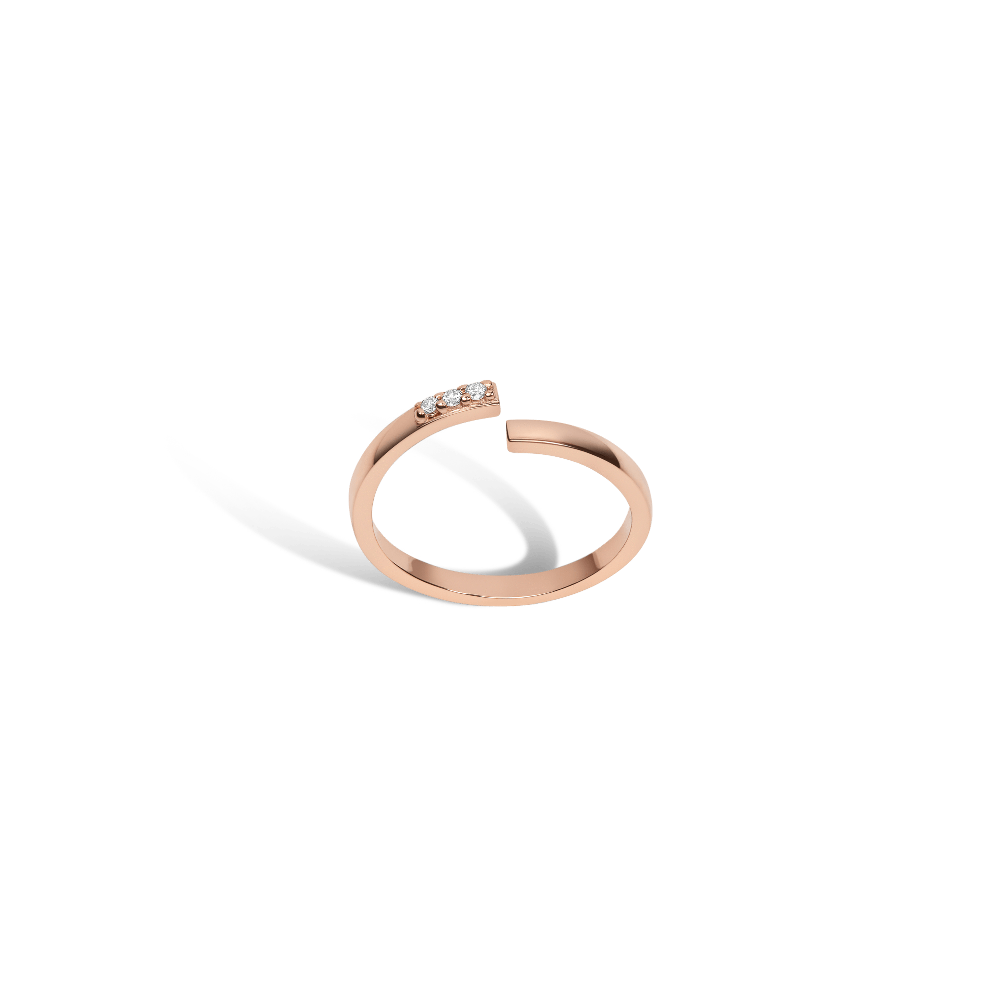 Mini Wraparound Ring  Rose Gold Vermeil 14k Rose Gold 18k Rose Gold White Diamonds