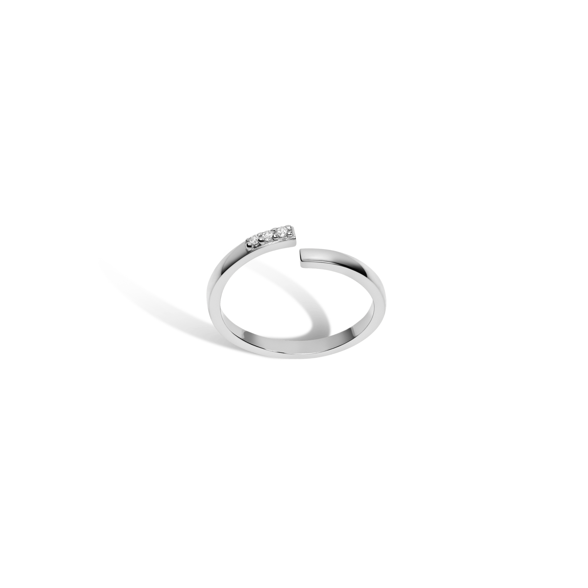 Mini Wraparound Ring  Sterling Silver White Gold Vermeil 14k White Gold 18k White Gold White Diamonds