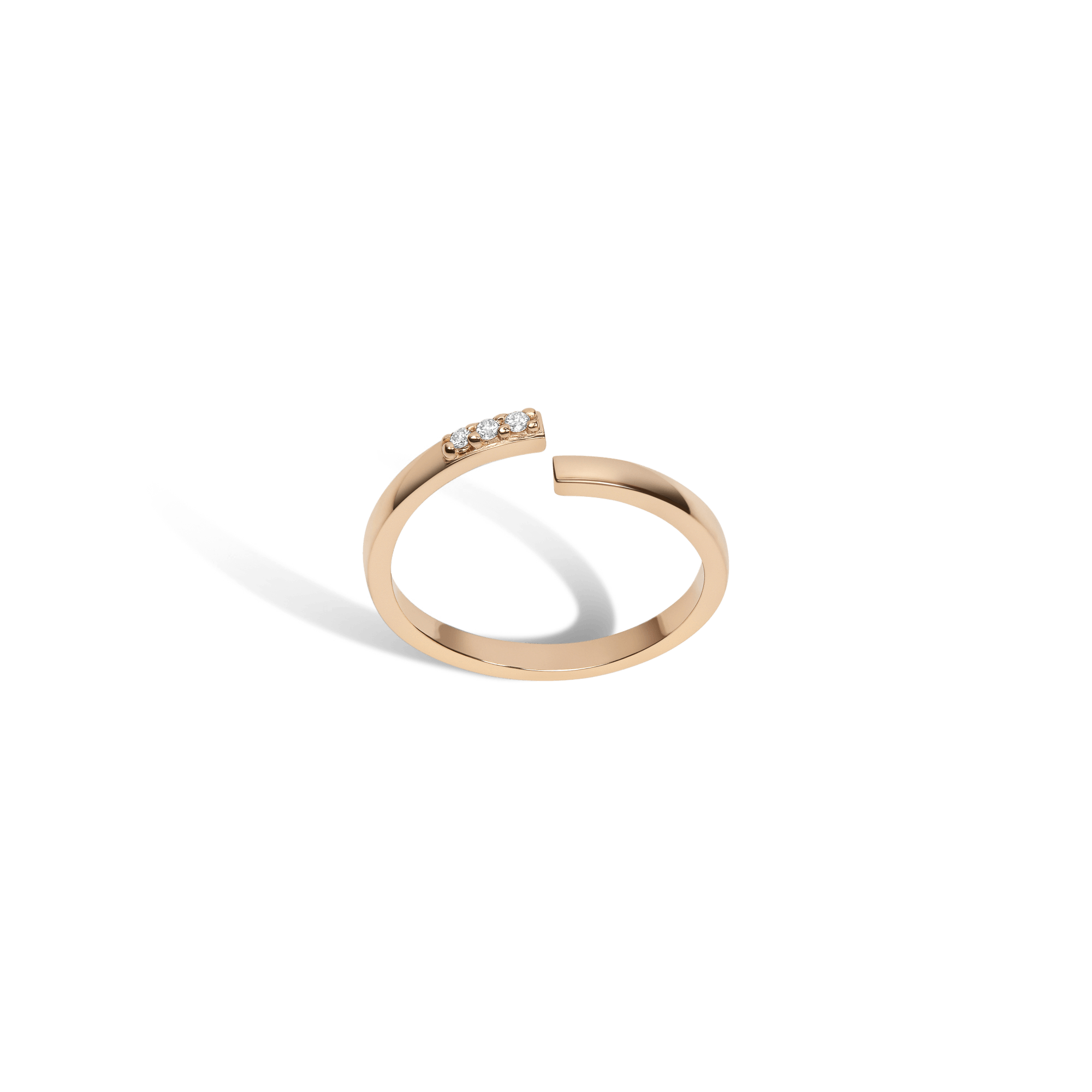 Mini Wraparound Ring  Yellow Gold Vermeil 14k Yellow Gold 18k Yellow Gold White Diamonds