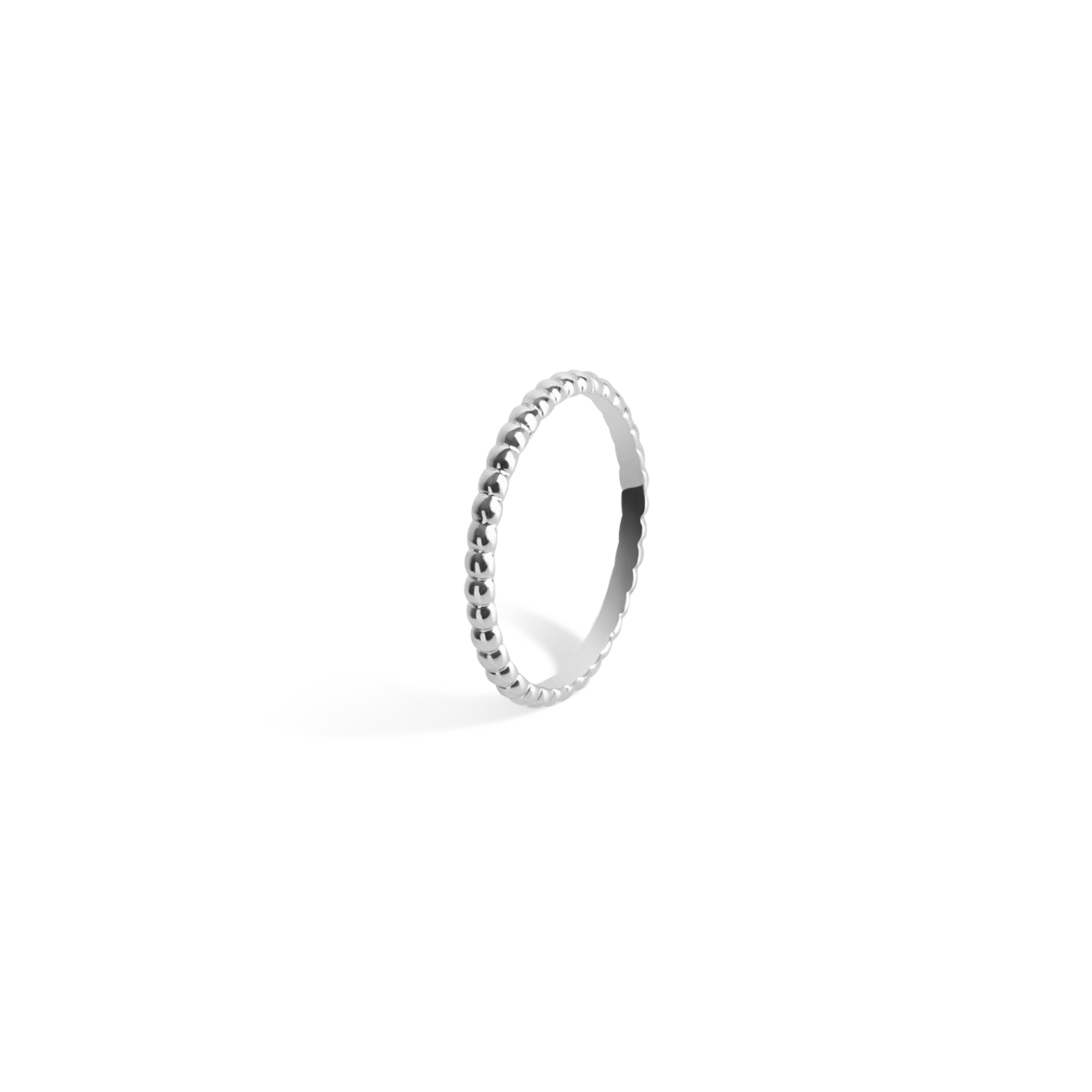 Mini Circle Ring Sterling Silver White Gold Vermeil 14k White Gold 18k White Gold Half Side    Front First