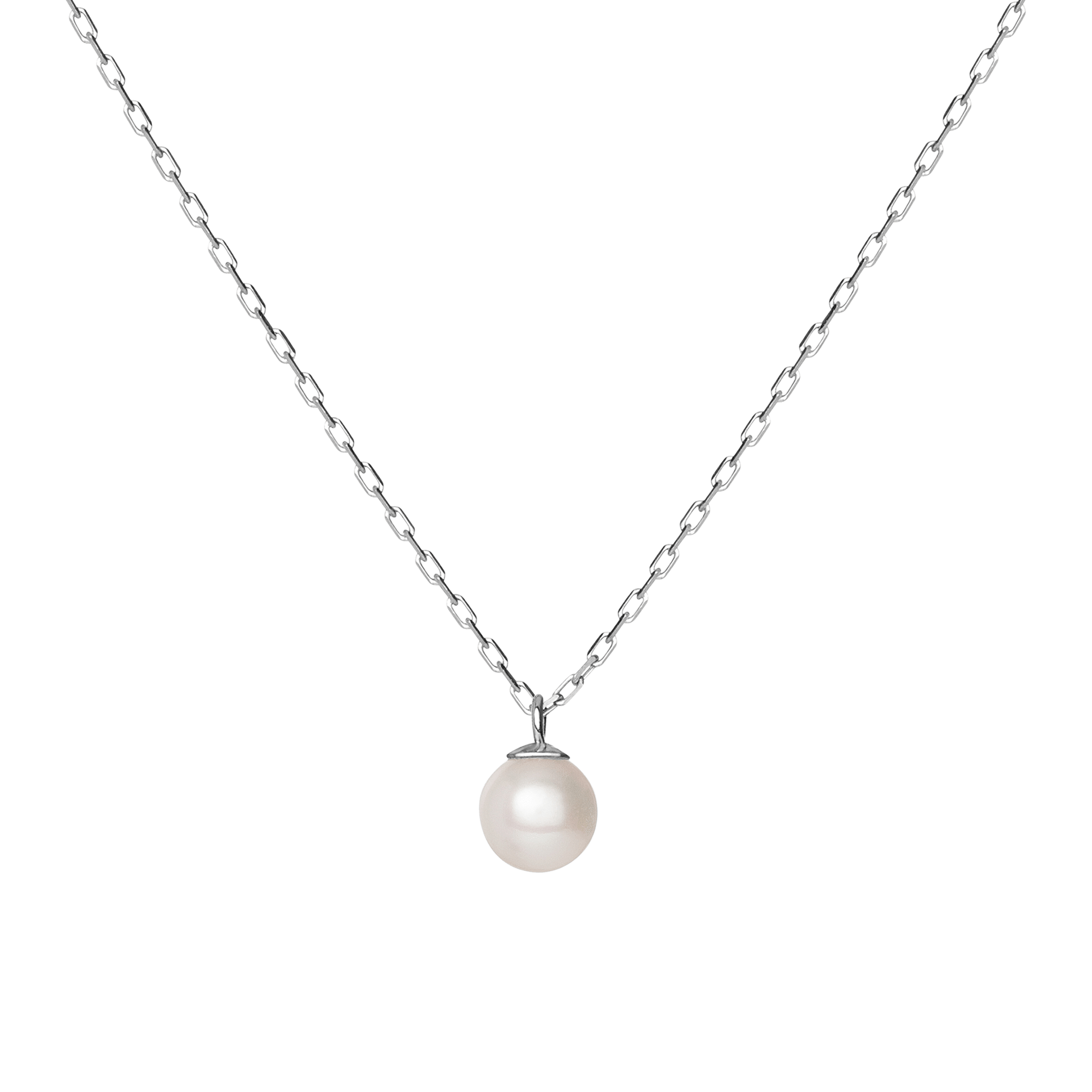 Simple Pearl Necklace White Gold Vermeil 14k White Gold 18k White Gold First