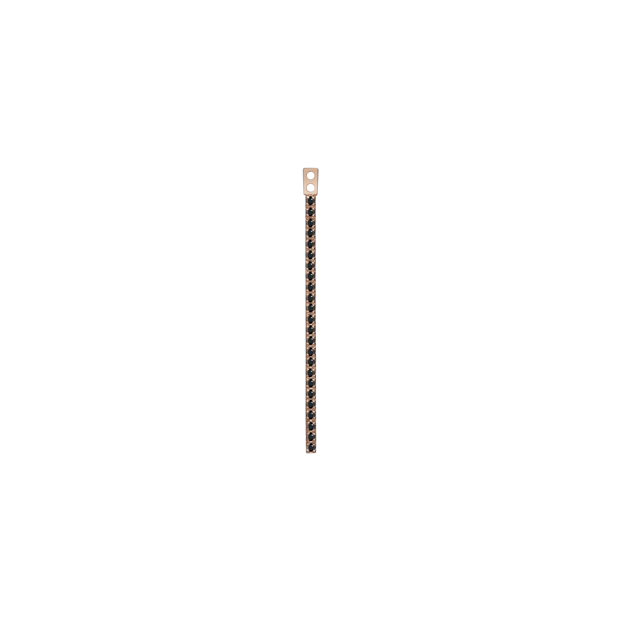 Long Bar Ear Jacket with Diamonds Rose Gold Vermeil 14k Rose Gold 18k Rose Gold Black Diamonds First Pair | Single |