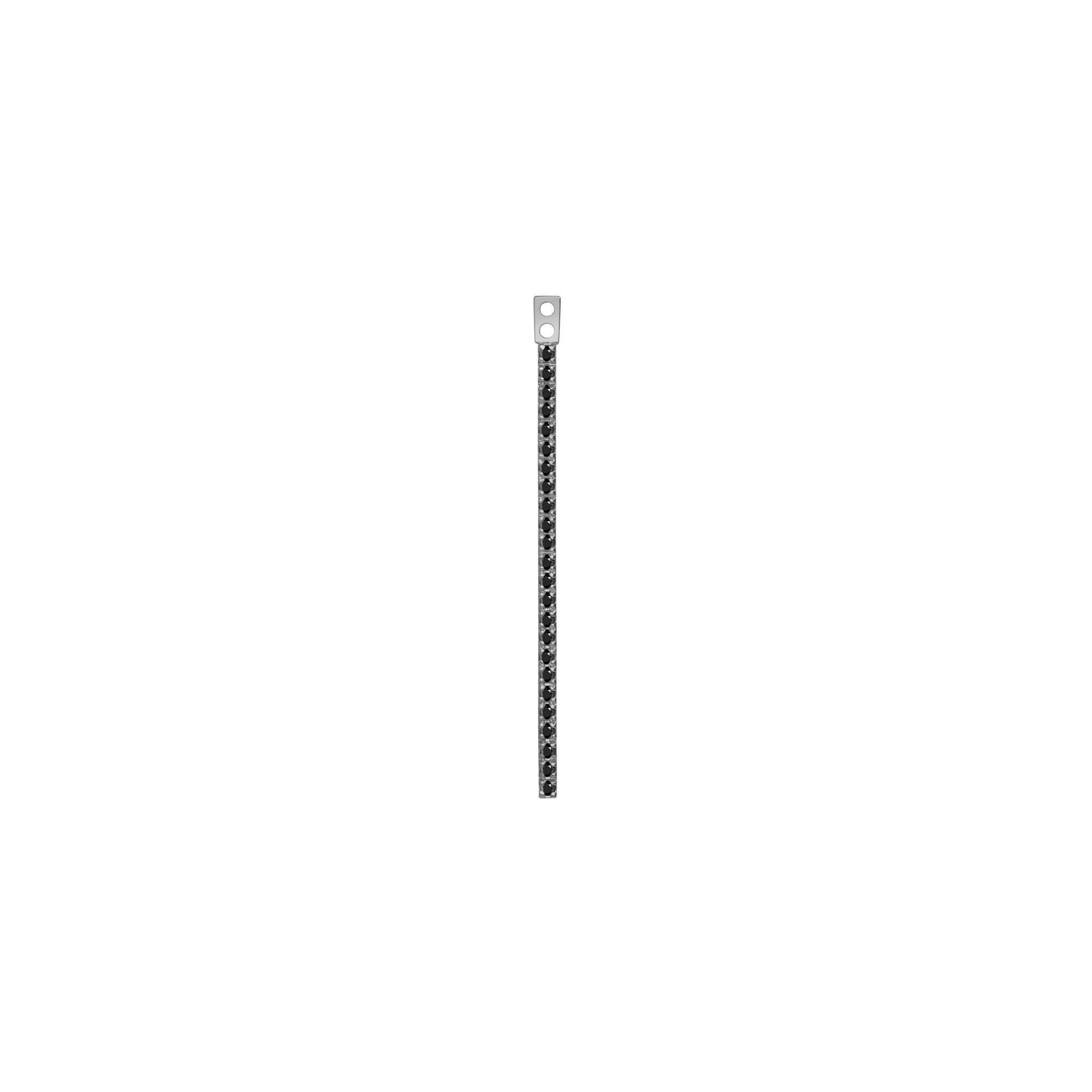 Long Bar Ear Jacket with Diamonds Sterling Silver White Gold Vermeil 14k White Gold 18k White Gold Black Diamonds First  Pair | Single |