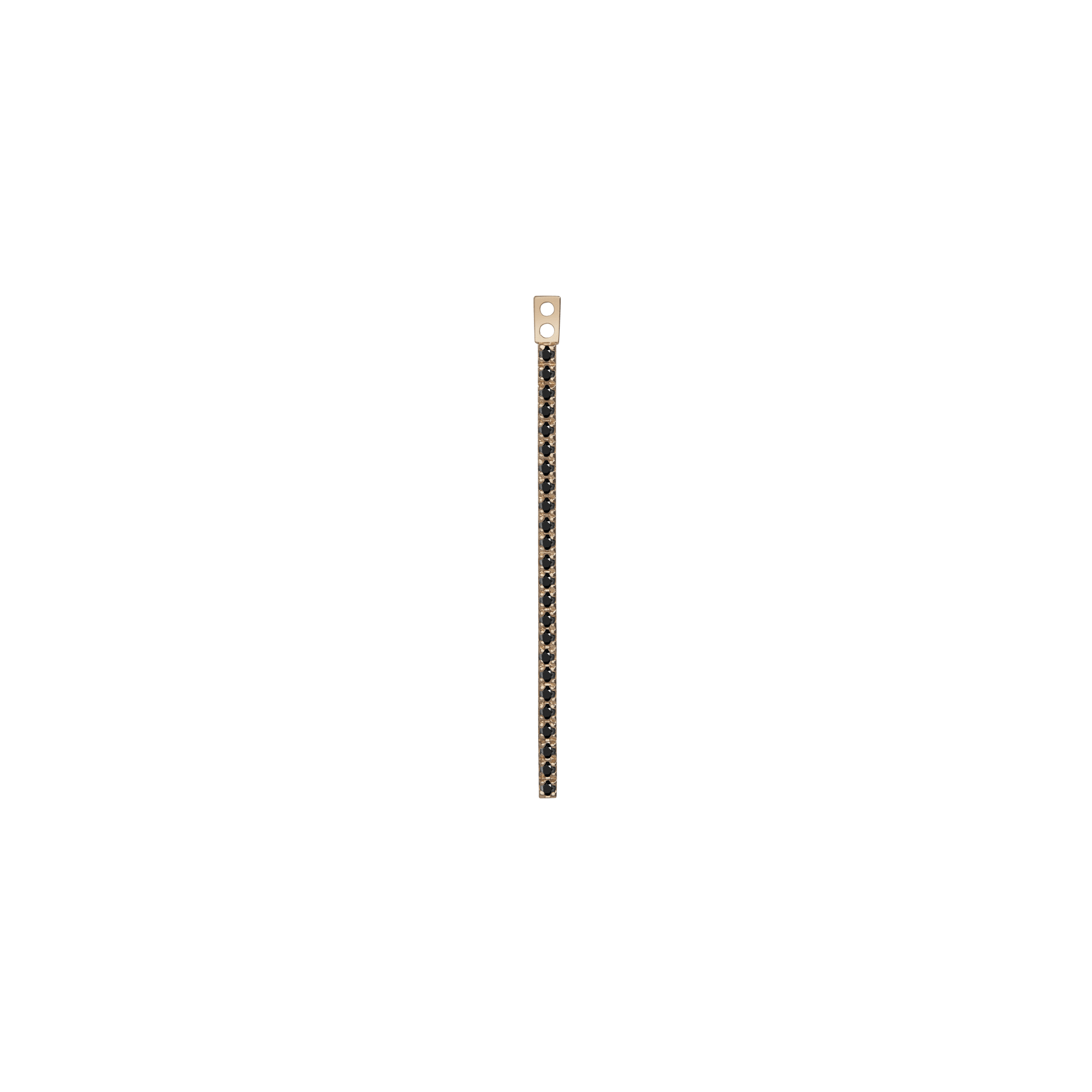 Long Bar Ear Jacket with Diamonds Yellow Gold Vermeil 14k Yellow Gold 18k Yellow Gold Black Diamonds First  Pair | Single |