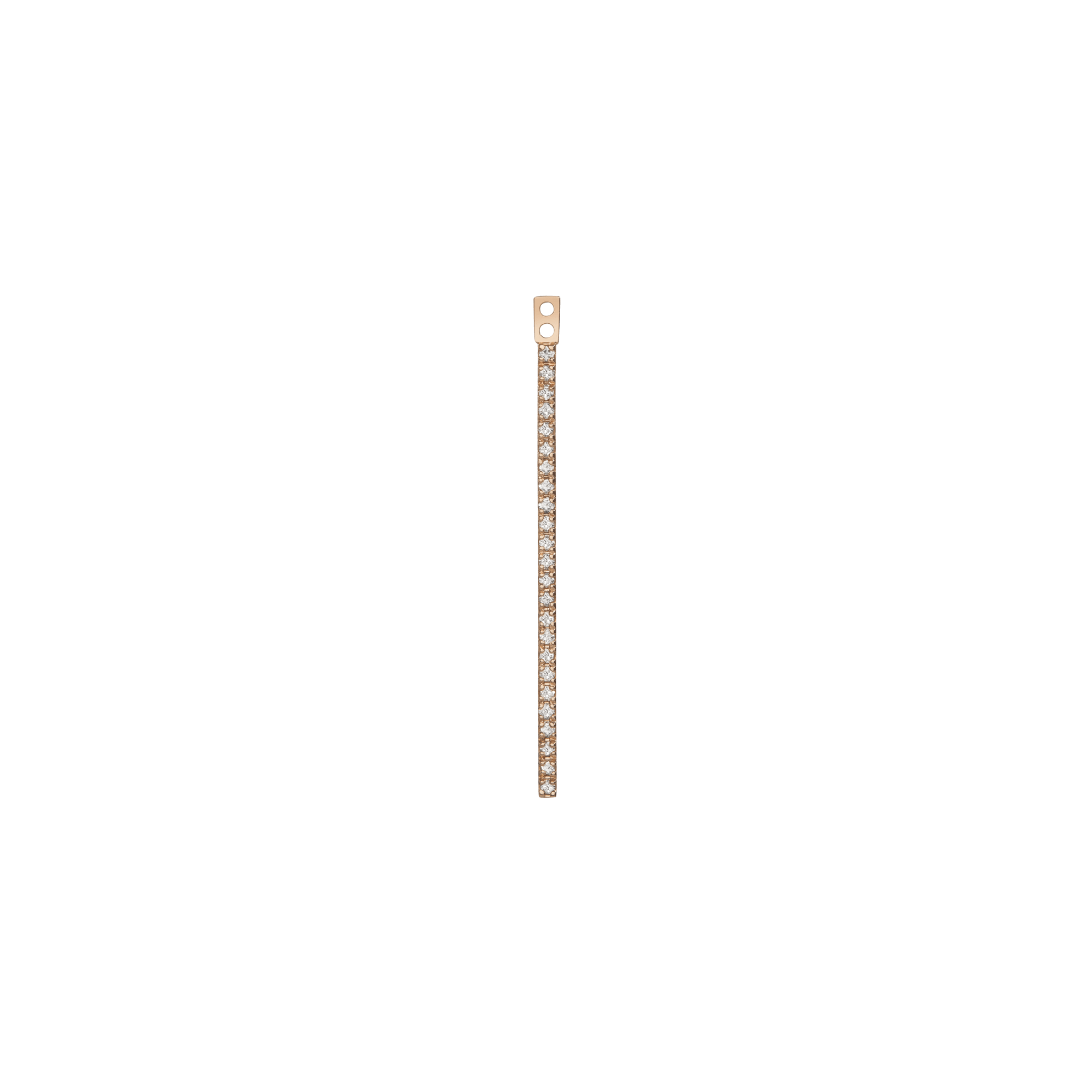 Long Bar Ear Jacket with Diamonds Yellow Gold Vermeil 14k Yellow Gold 18k Yellow Gold White Diamonds    Front First Pair | Single |
