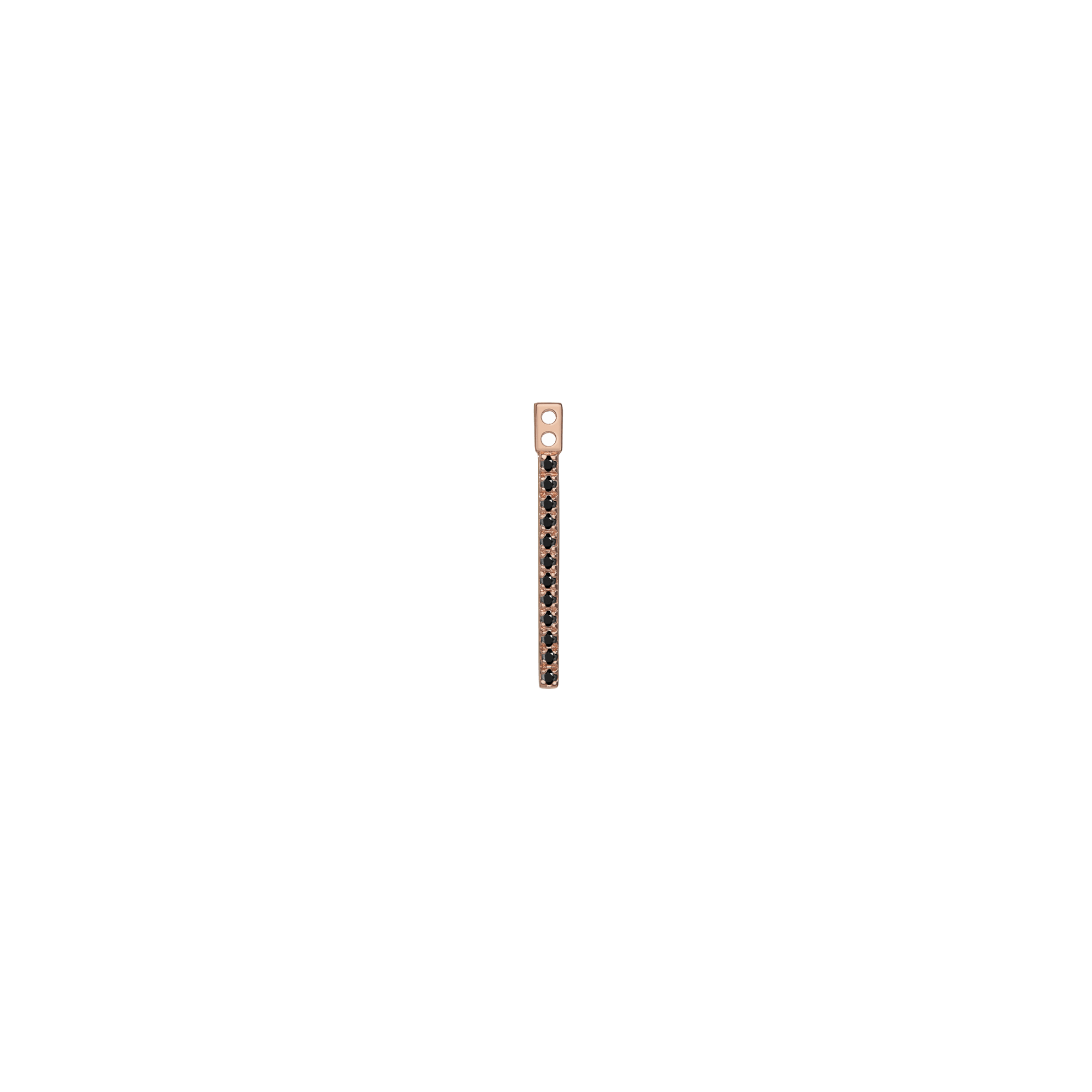 Midi Bar Ear Jacket with Diamonds Rose Gold Vermeil 14k Rose Gold 18k Rose Gold Black Diamonds Pair | Single | First