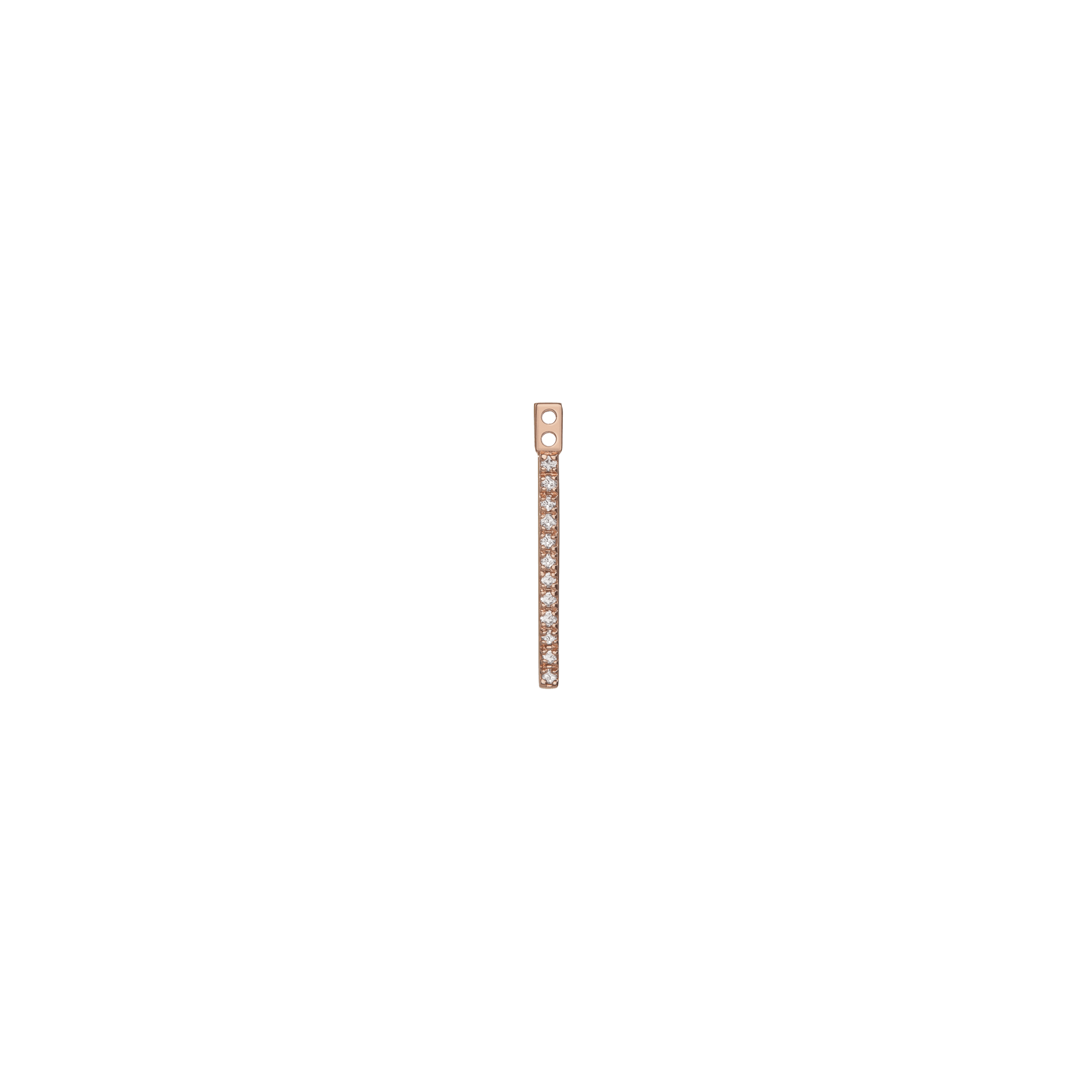 Midi Bar Ear Jacket with Diamonds Rose Gold Vermeil 14k Rose Gold 18k Rose Gold White Diamonds    Front First Pair | Single |