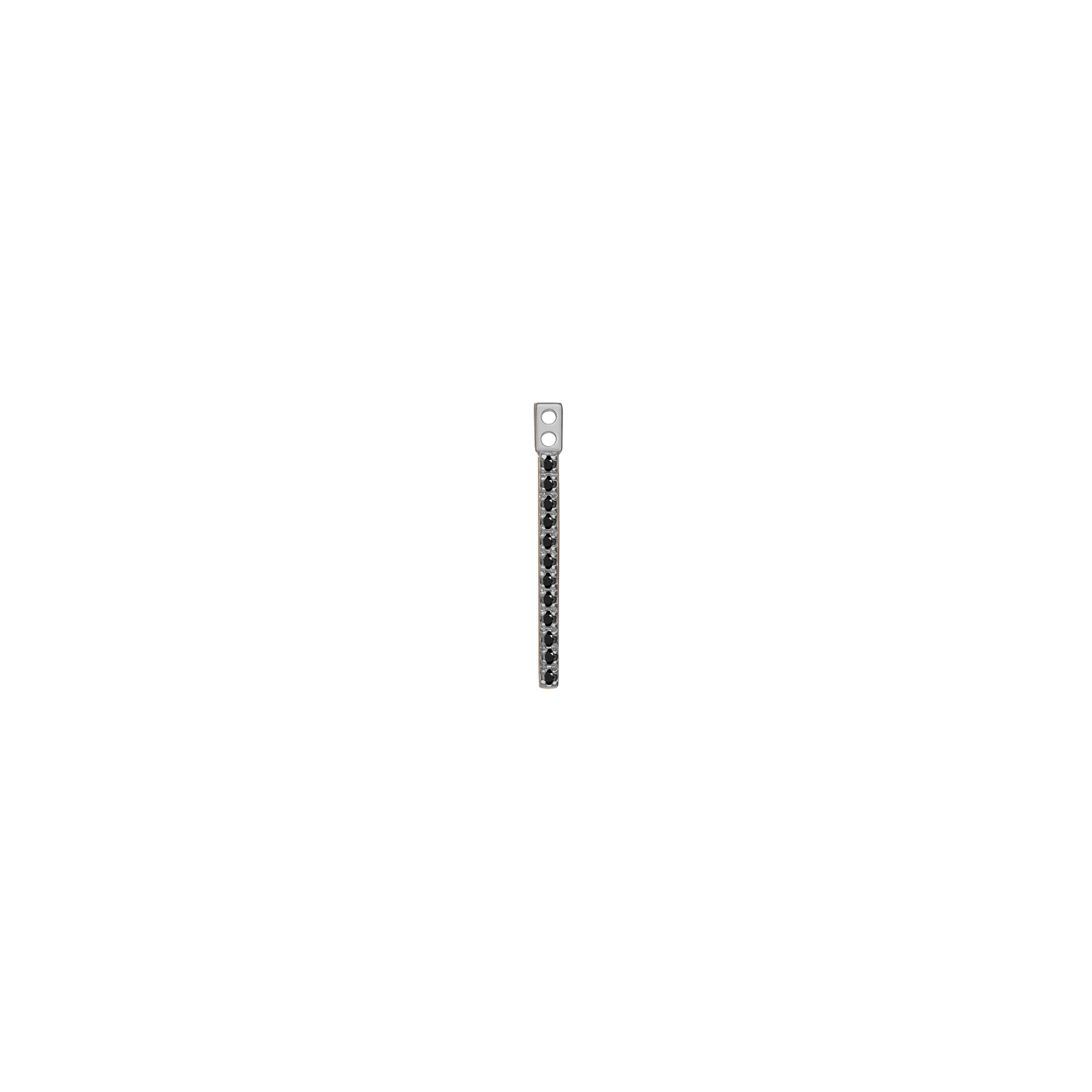 Midi Bar Ear Jacket with Diamonds Sterling Silver White Gold Vermeil 14k White Gold 18k White Gold Black Diamonds  Pair | Single | First