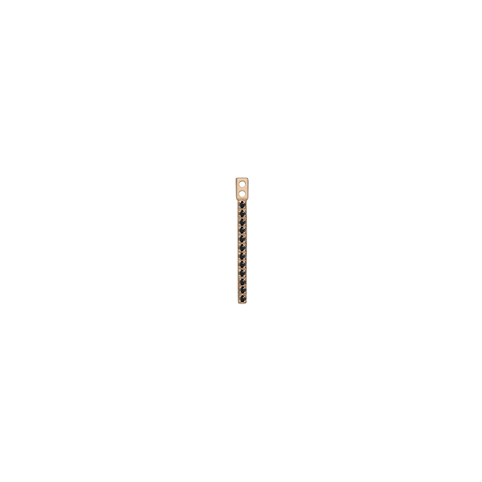 Midi Bar Ear Jacket with Diamonds Yellow Gold Vermeil 14k Yellow Gold 18k Yellow Gold Black Diamonds First Pair | Single |