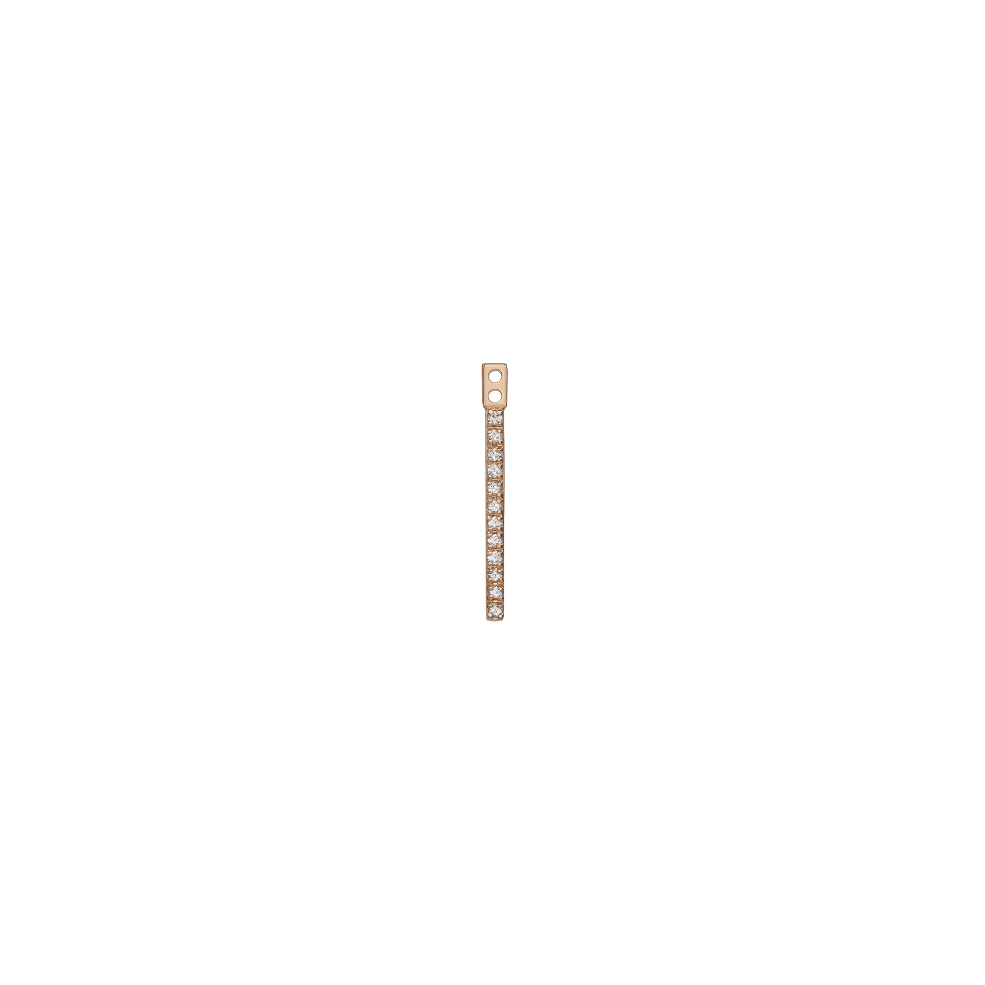 Midi Bar Ear Jacket with Diamonds Yellow Gold Vermeil 14k Yellow Gold 18k Yellow Gold White Diamonds    Front First Pair | Single |