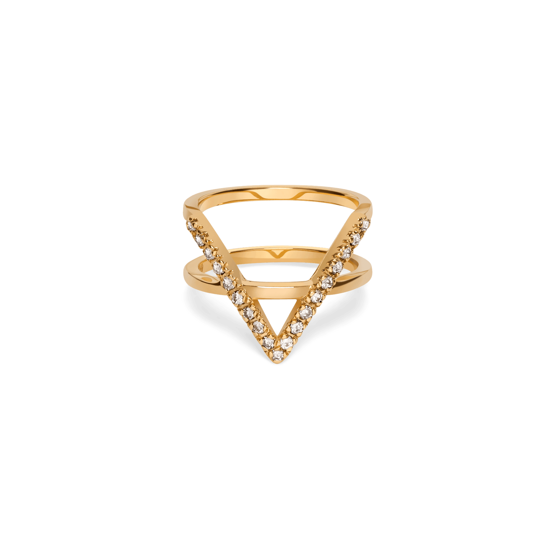 Icon Ring  Yellow Gold Vermeil 14k Yellow Gold 18k Yellow Gold White Diamonds    Front First