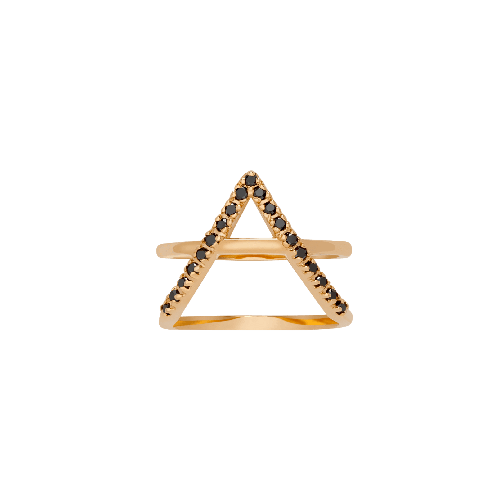 Icon Ring  Yellow Gold Vermeil 14k Yellow Gold 18k Yellow Gold Black Diamonds Laid down