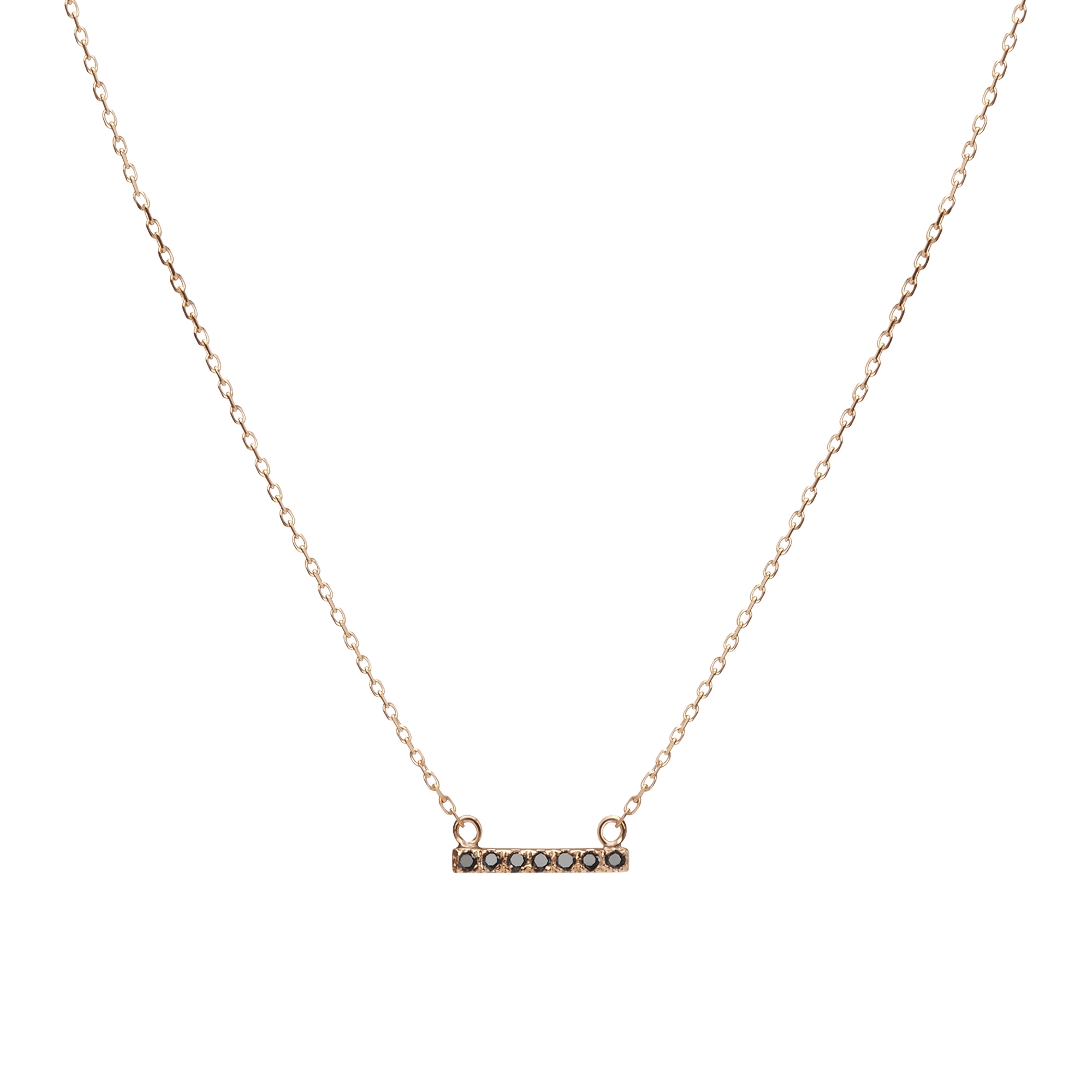 Midi Diamond Bar Pendant Yellow Gold Vermeil 14k Yellow Gold 18k Yellow Gold Black Diamonds