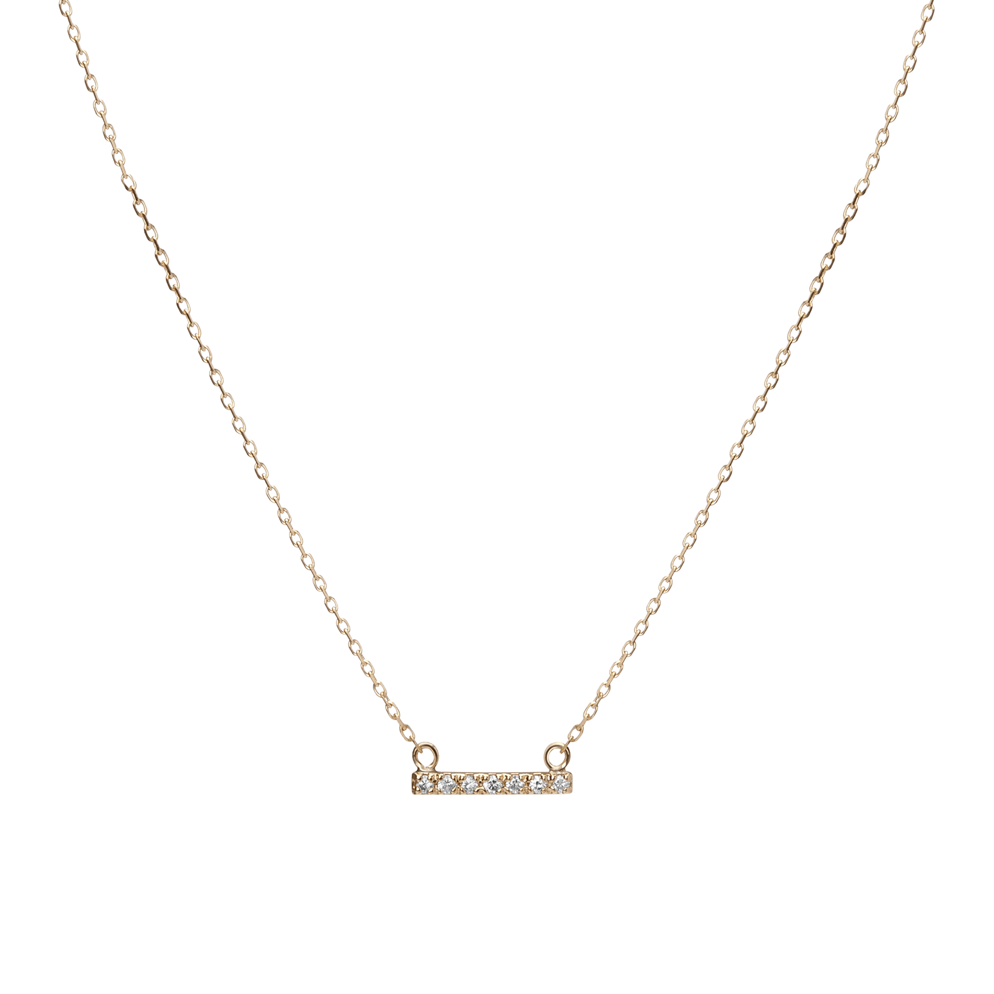 Midi Diamond Bar Pendant Yellow Gold Vermeil 14k Yellow Gold 18k Yellow Gold White Diamonds  First