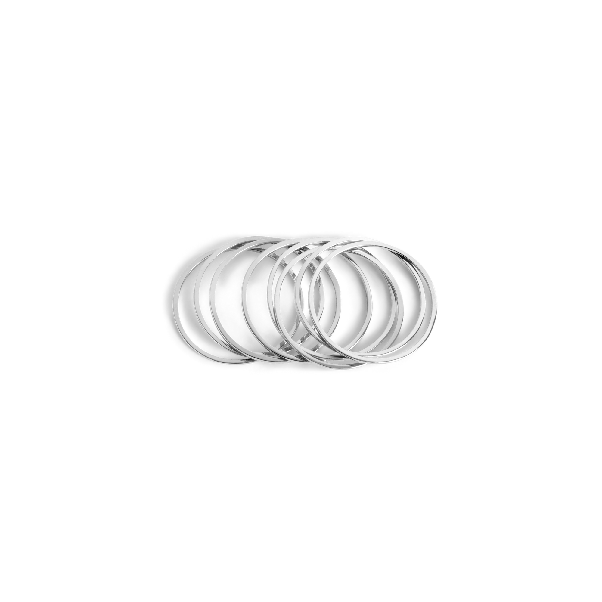 Stackable Ring Sterling Silver White Gold Vermeil 14k White Gold 18k White Gold Laid down   Front First