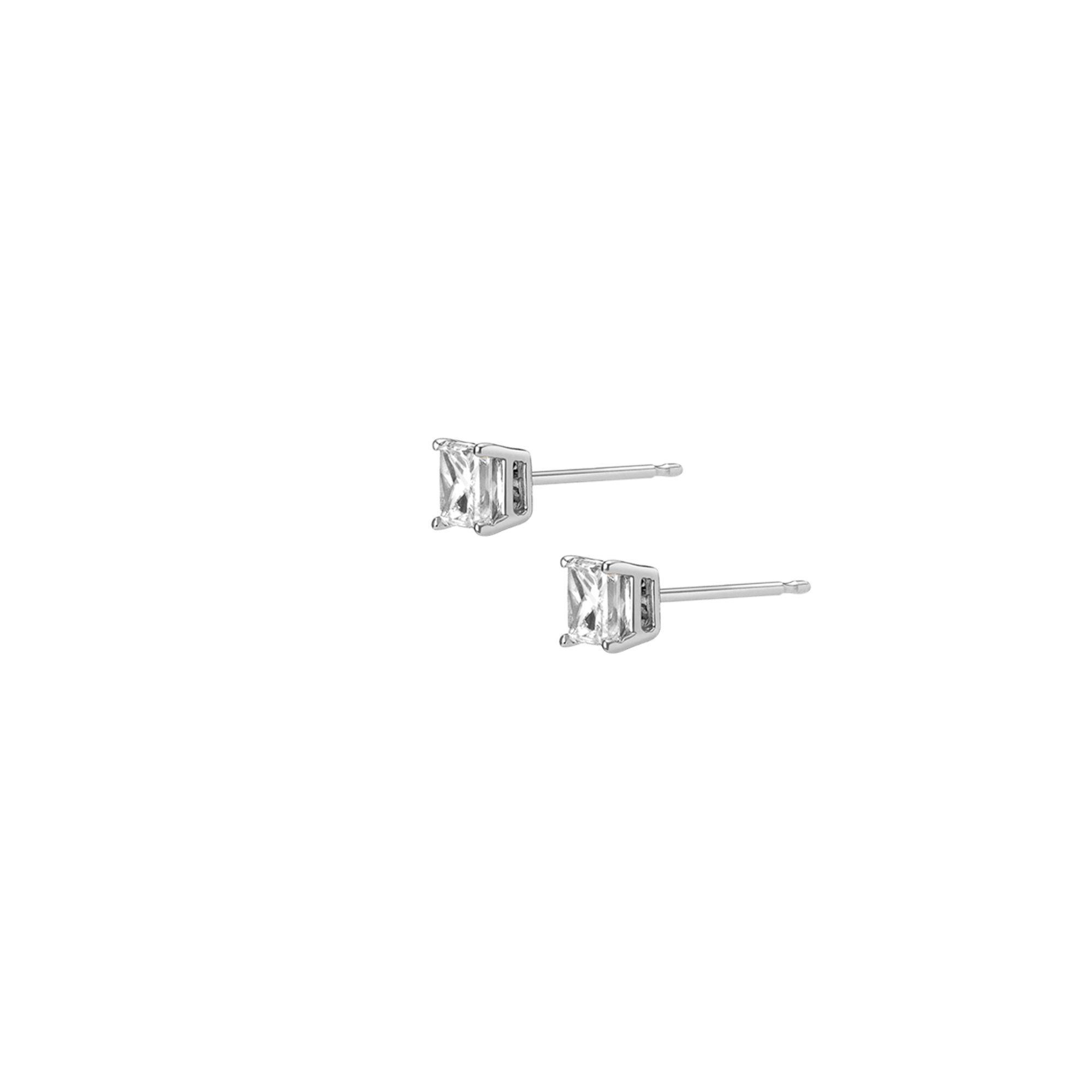 Large Diamond Studs White Gold Vermeil 14k White Gold 18k White Gold White Diamonds    Single | Pair |