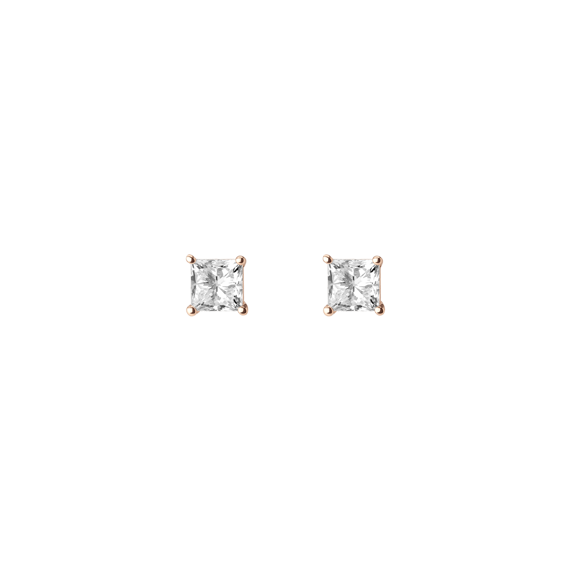 Large Diamond Studs Rose Gold Vermeil 14k Rose Gold 18k Rose Gold White Diamonds   First Single | Pair |