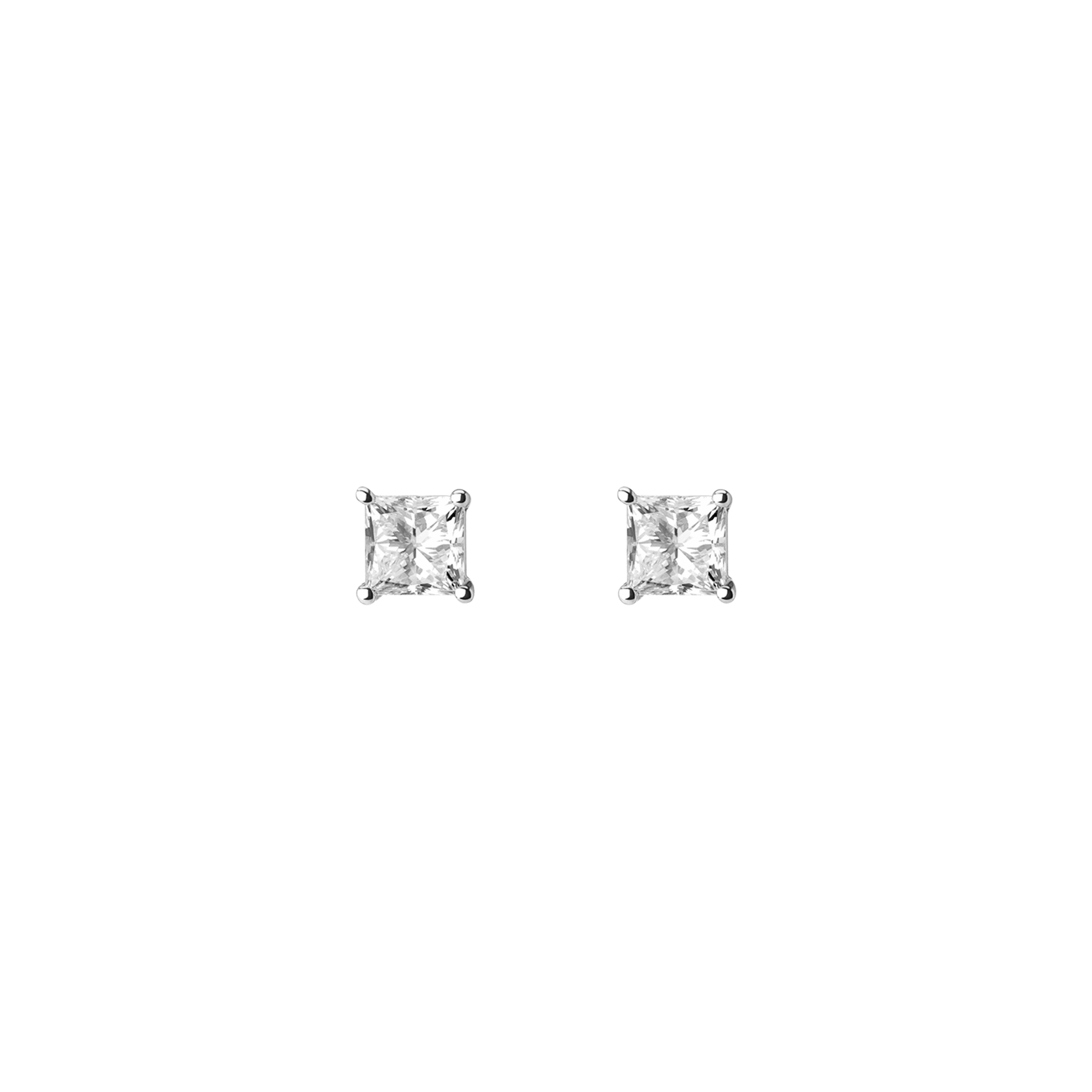 Large Diamond Studs White Gold Vermeil 14k White Gold 18k White Gold White Diamonds   First Single | Pair |