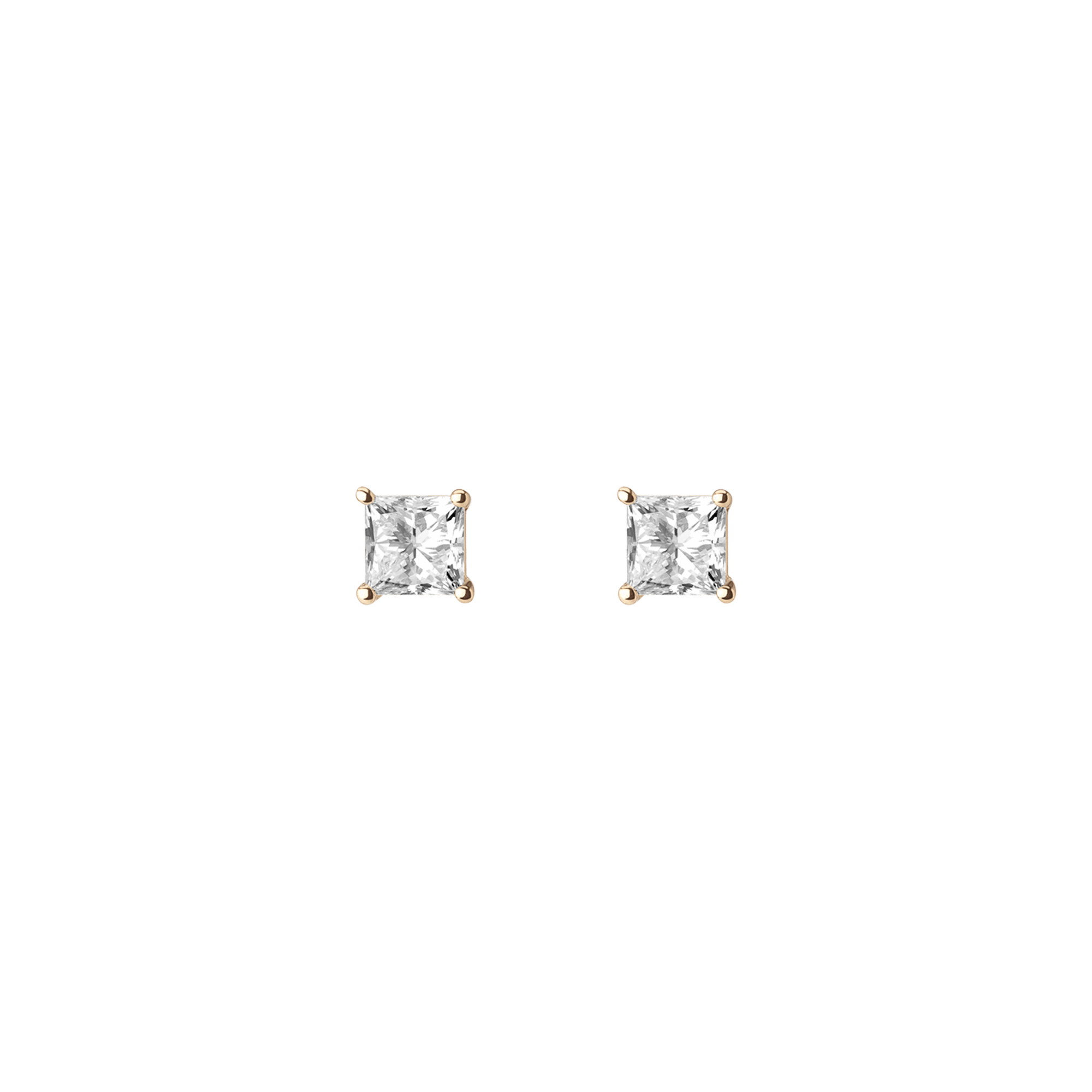 Large Diamond Studs Yellow Gold Vermeil 14k Yellow Gold 18k Yellow Gold White Diamonds   First Single | Pair |