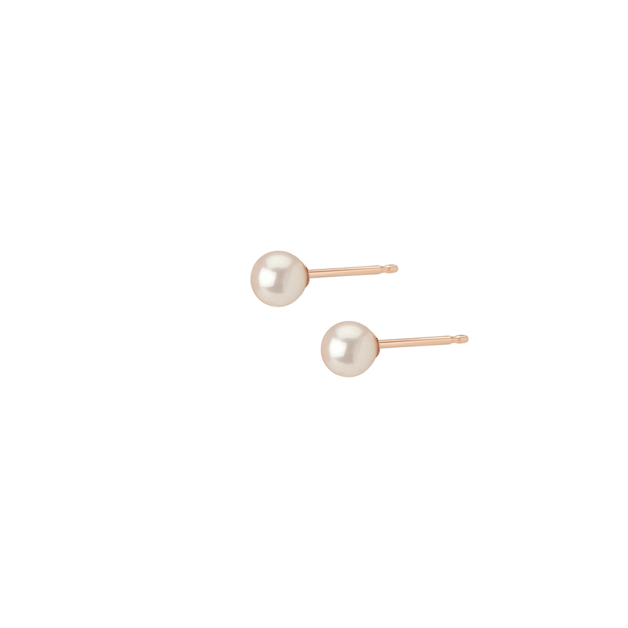 Pearl Studs Rose Gold Vermeil 14k Rose Gold 18k Rose Gold First Single | Pair |