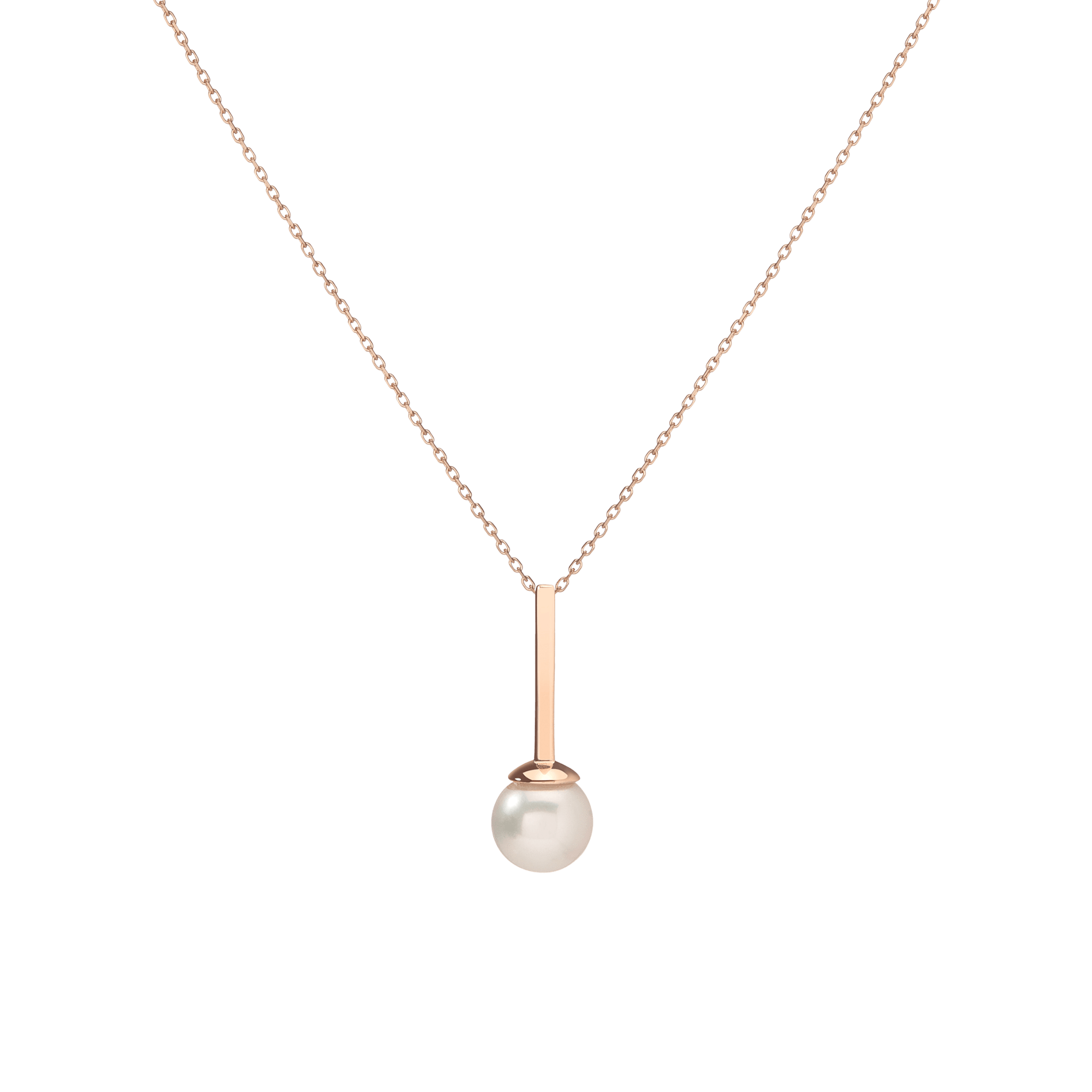 Proud Simple Pearl Pendant Rose Gold Vermeil 14k Rose Gold 18k Rose Gold First