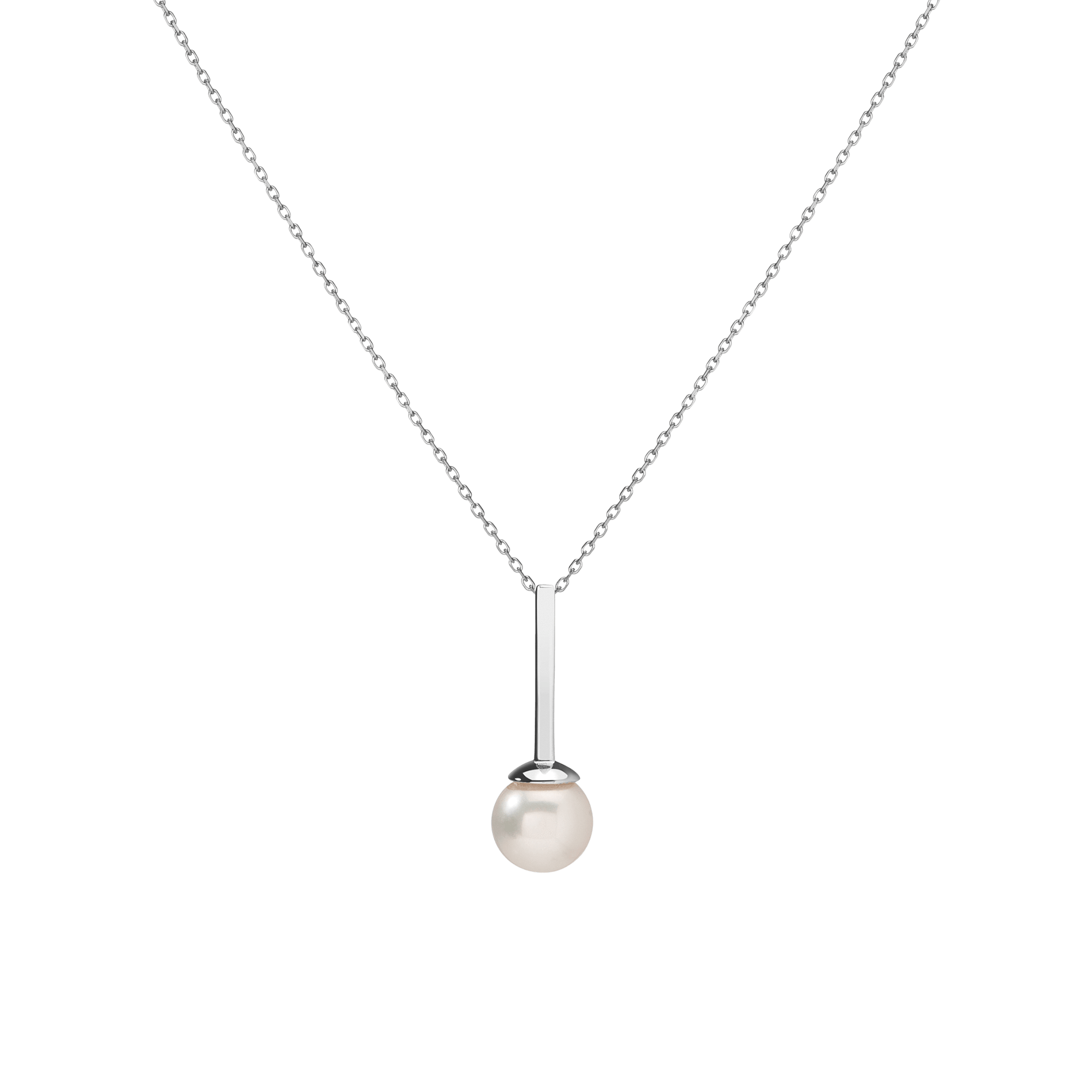 Proud Simple Pearl Pendant White Gold Vermeil 14k White Gold 18k White Gold First