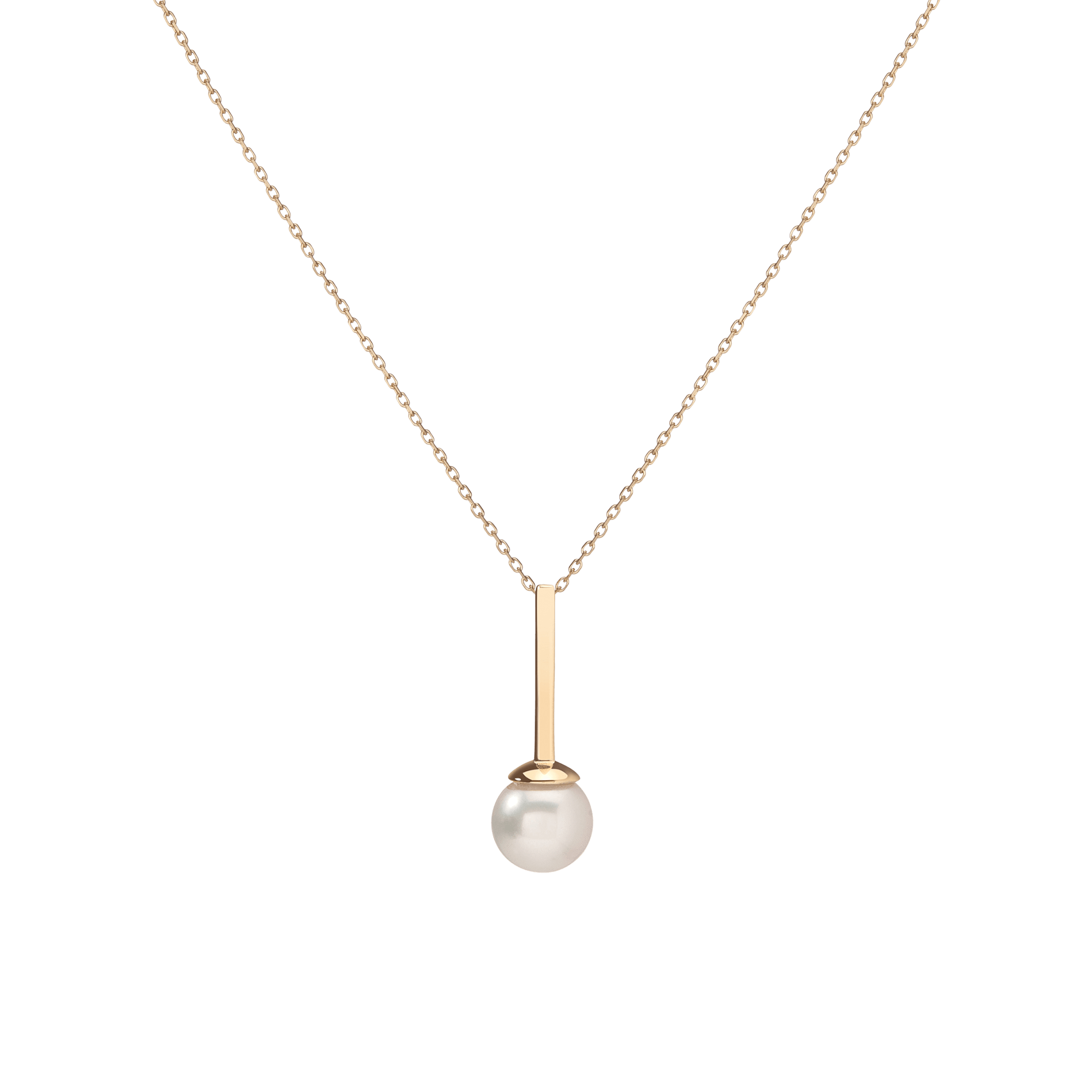 Proud Simple Pearl Pendant Yellow Gold Vermeil 14k Yellow Gold 18k Yellow Gold First