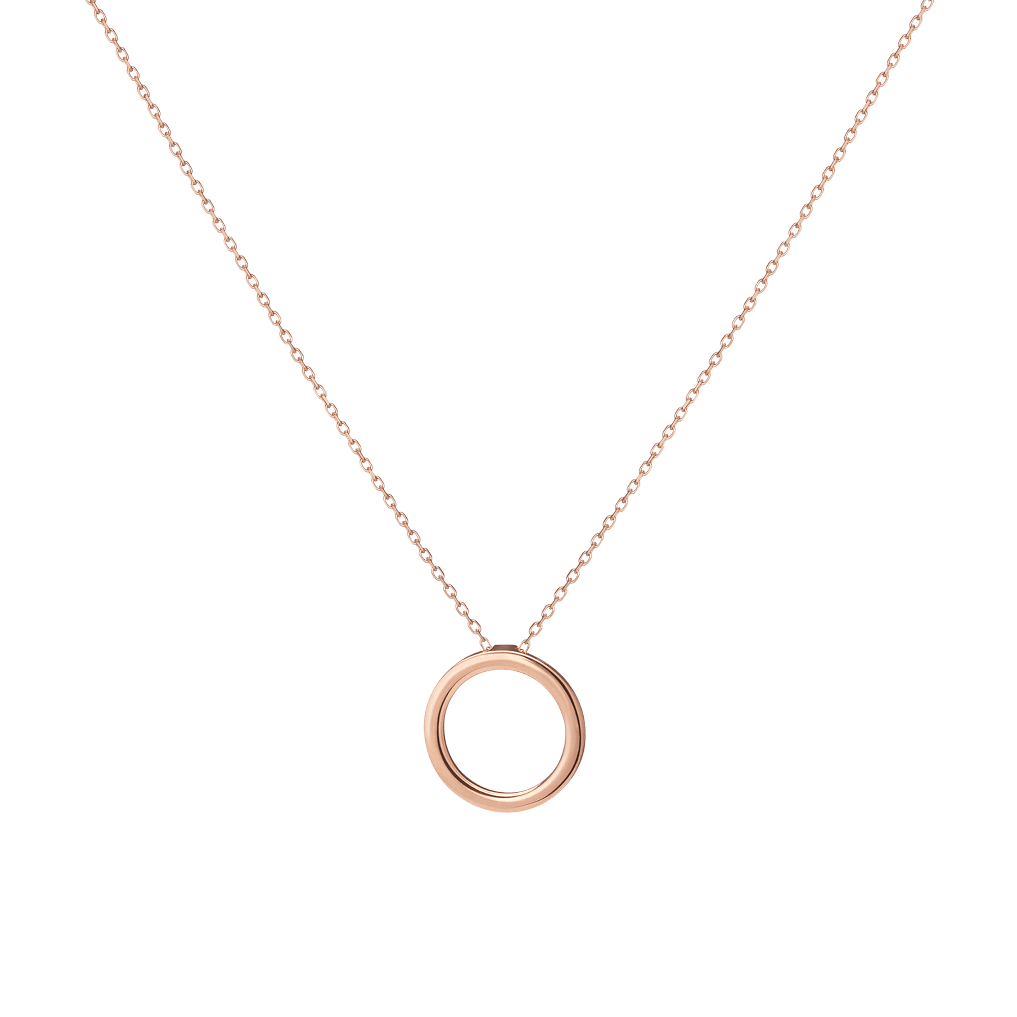 Solid Circle Necklace Rose Gold Vermeil 14k Rose Gold 18k Rose Gold First