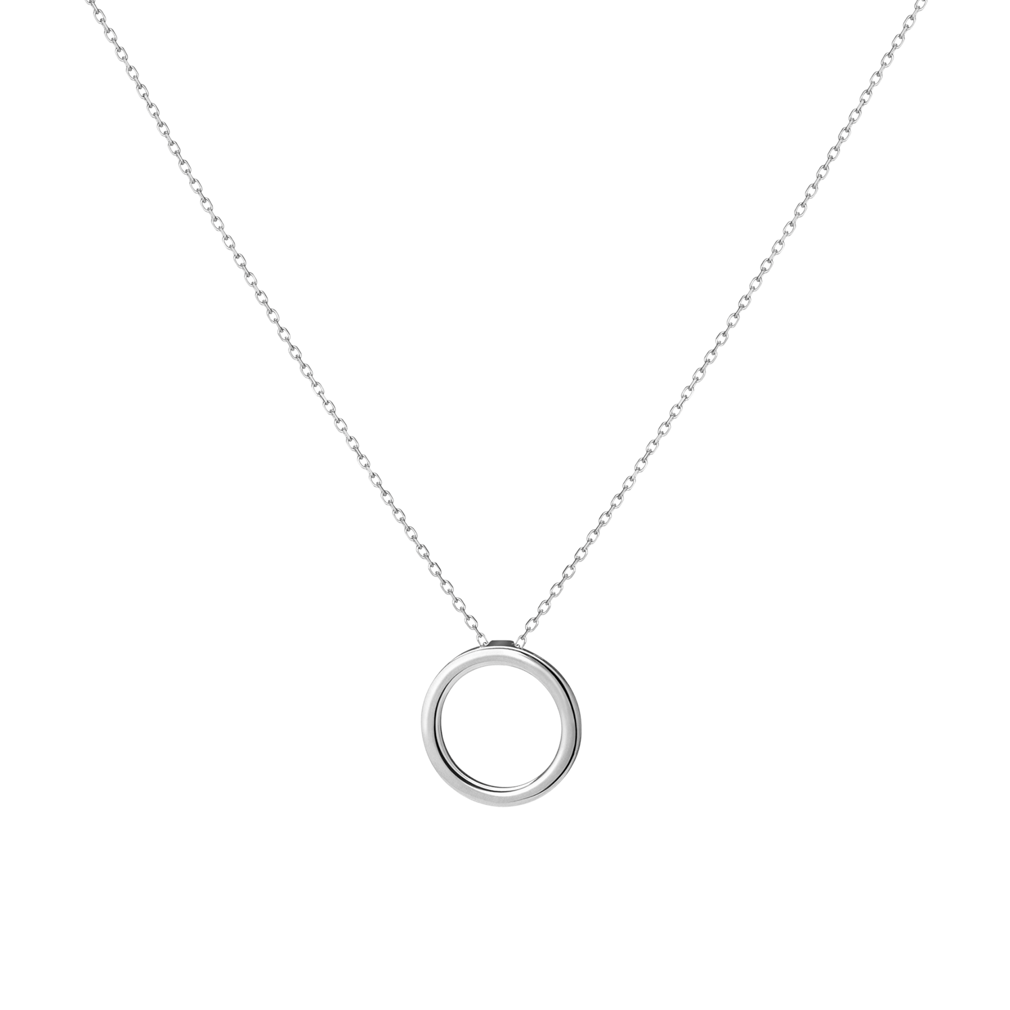 Solid Circle Necklace White Gold Vermeil 14k White Gold 18k White Gold First