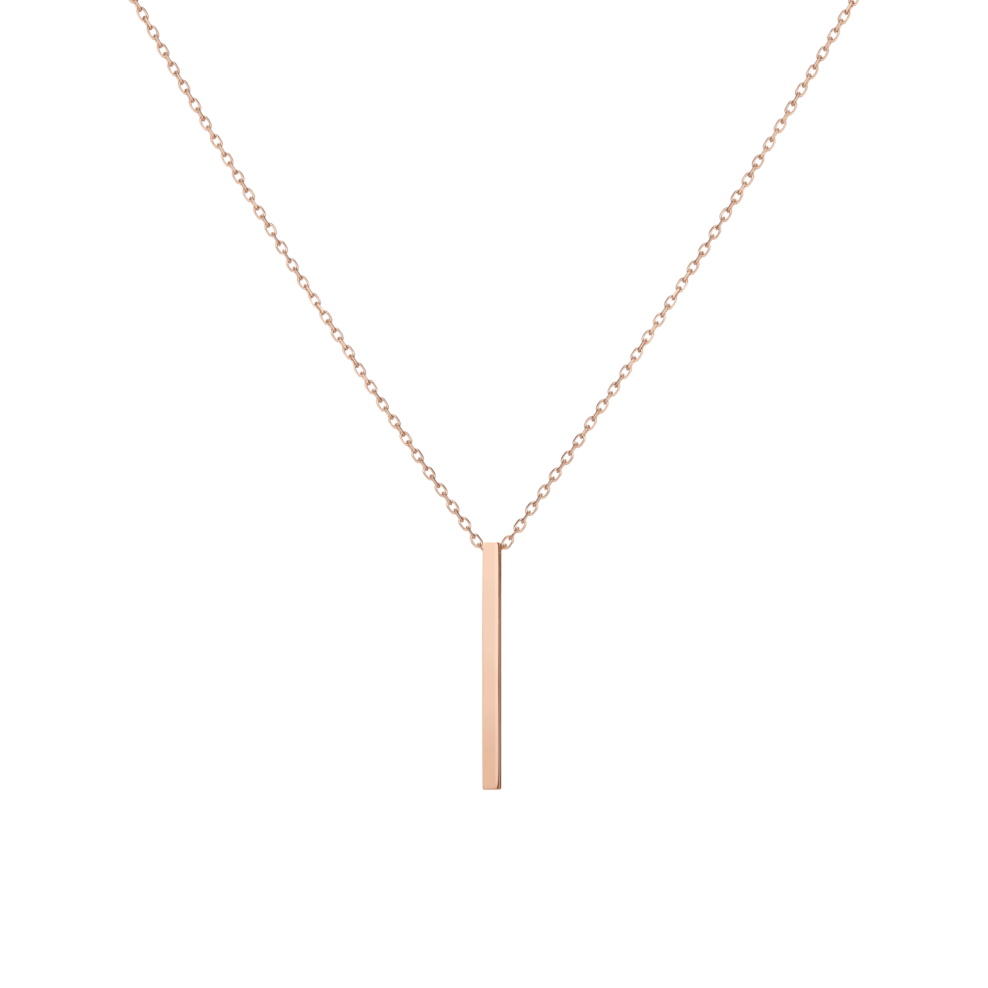 Short Gold Bar Drop Necklace Rose Gold Vermeil 14k Rose Gold 18k Rose Gold First