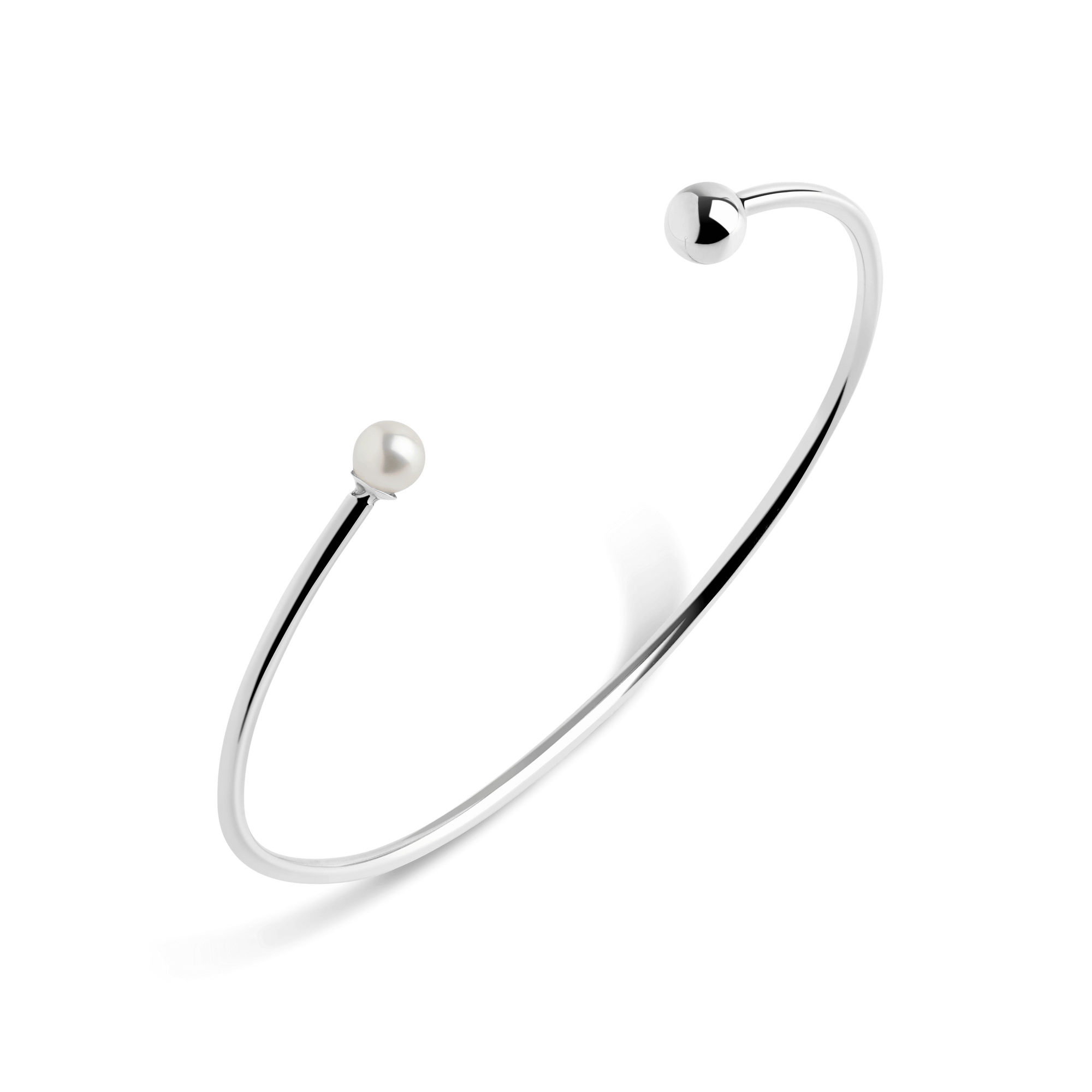 Asymmetric Pearl Cuff Sterling Silver White Gold Vermeil 14k White Gold 18k White Gold Half Side