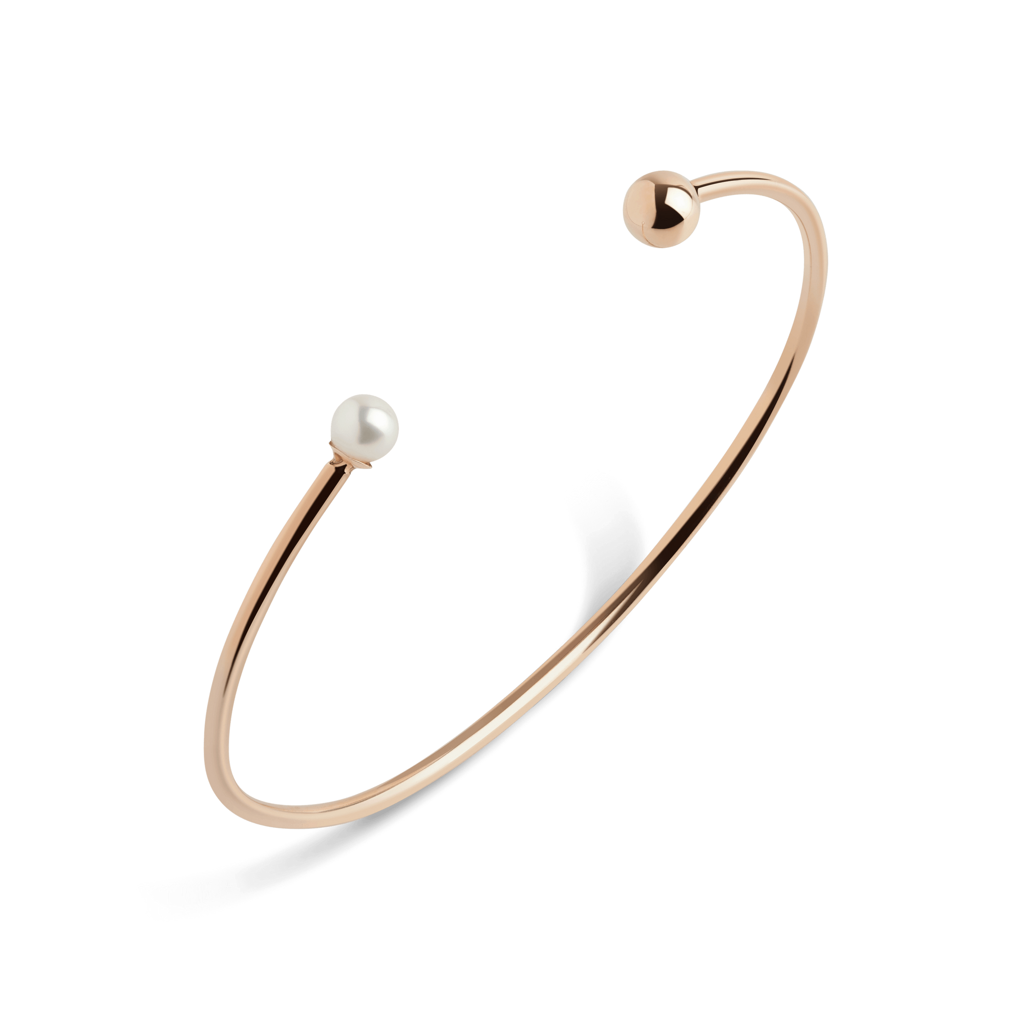 Asymmetric Pearl Cuff Rose Gold Vermeil 14k Rose Gold 18k Rose Gold Half Side   Front First