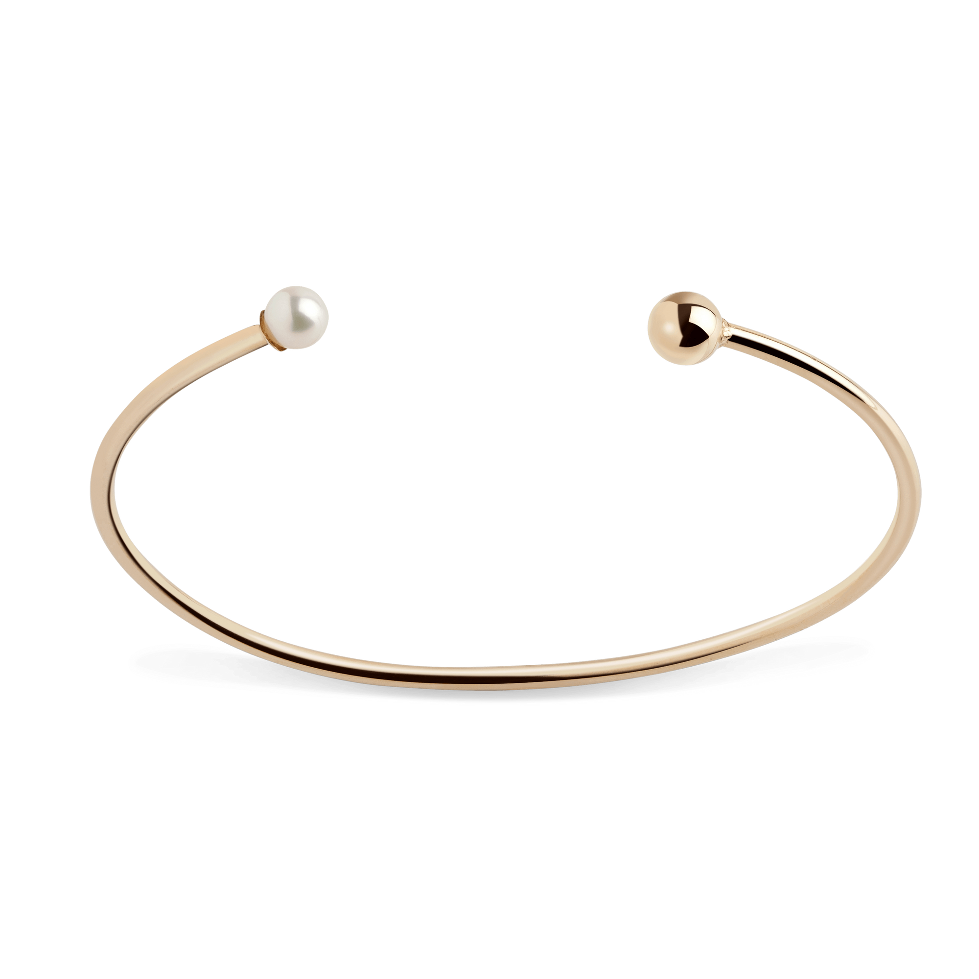 Asymmetric Pearl Cuff Yellow Gold Vermeil 14k Yellow Gold 18k Yellow Gold Laid down   Front First