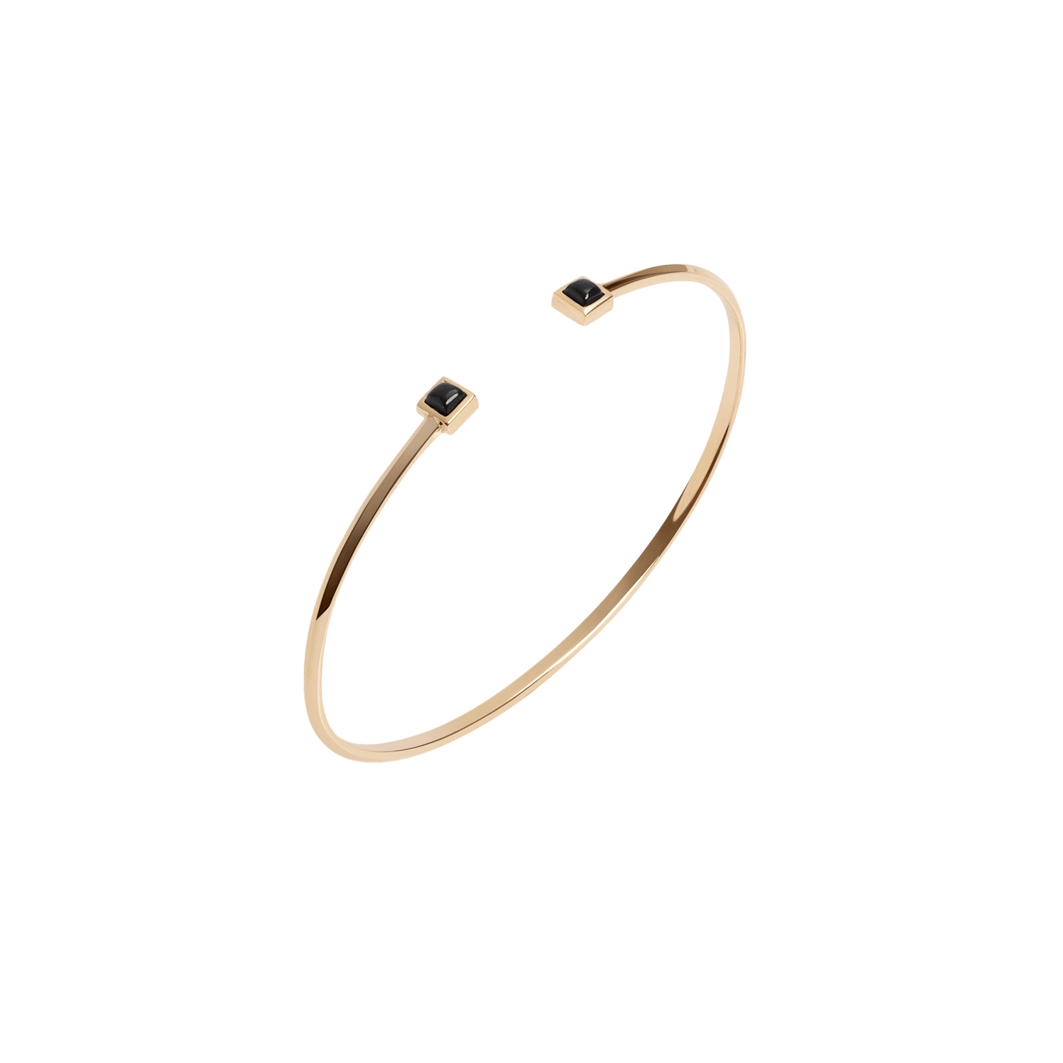 Black Stones Bracelet Yellow Gold Vermeil 14k Yellow Gold 18k Yellow Gold Half Side   Front First