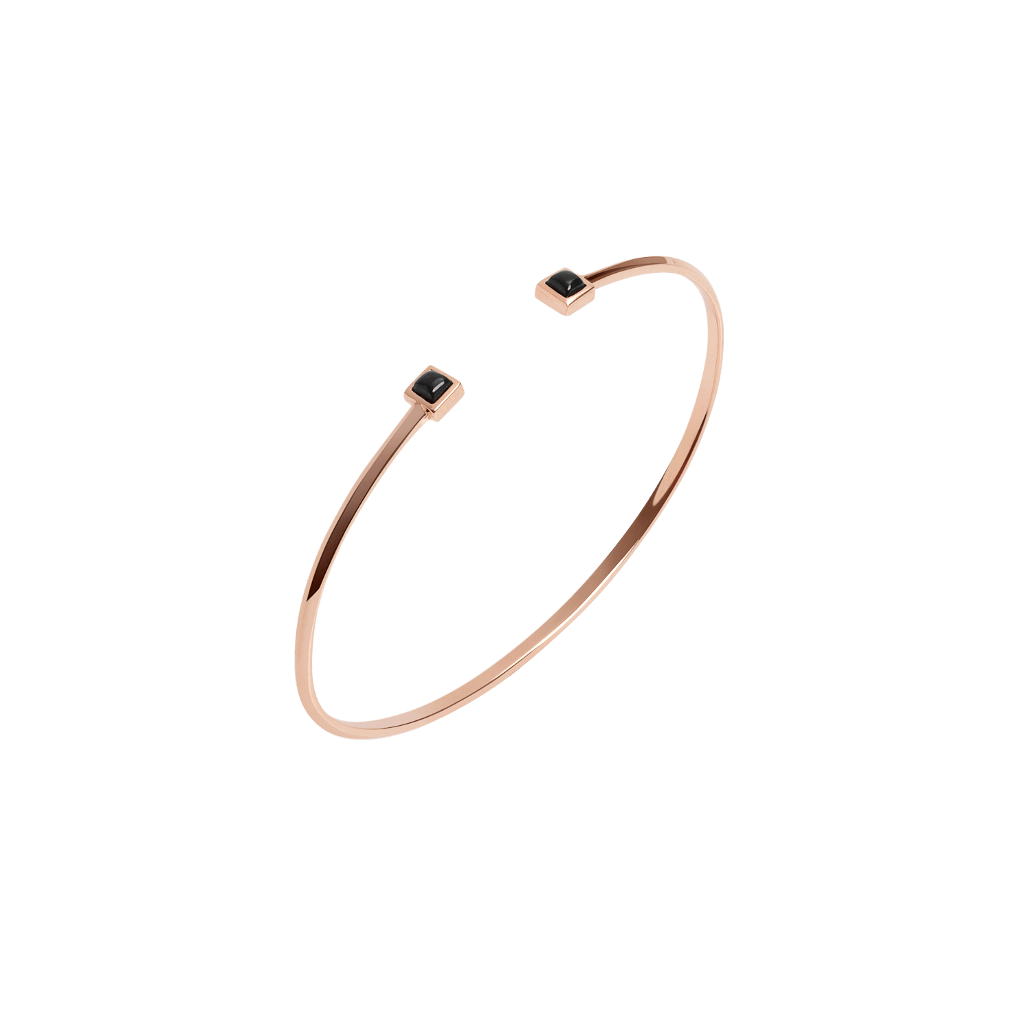 Black Stones Bracelet Rose Gold Vermeil 14k Rose Gold 18k Rose Gold Half Side   Front First