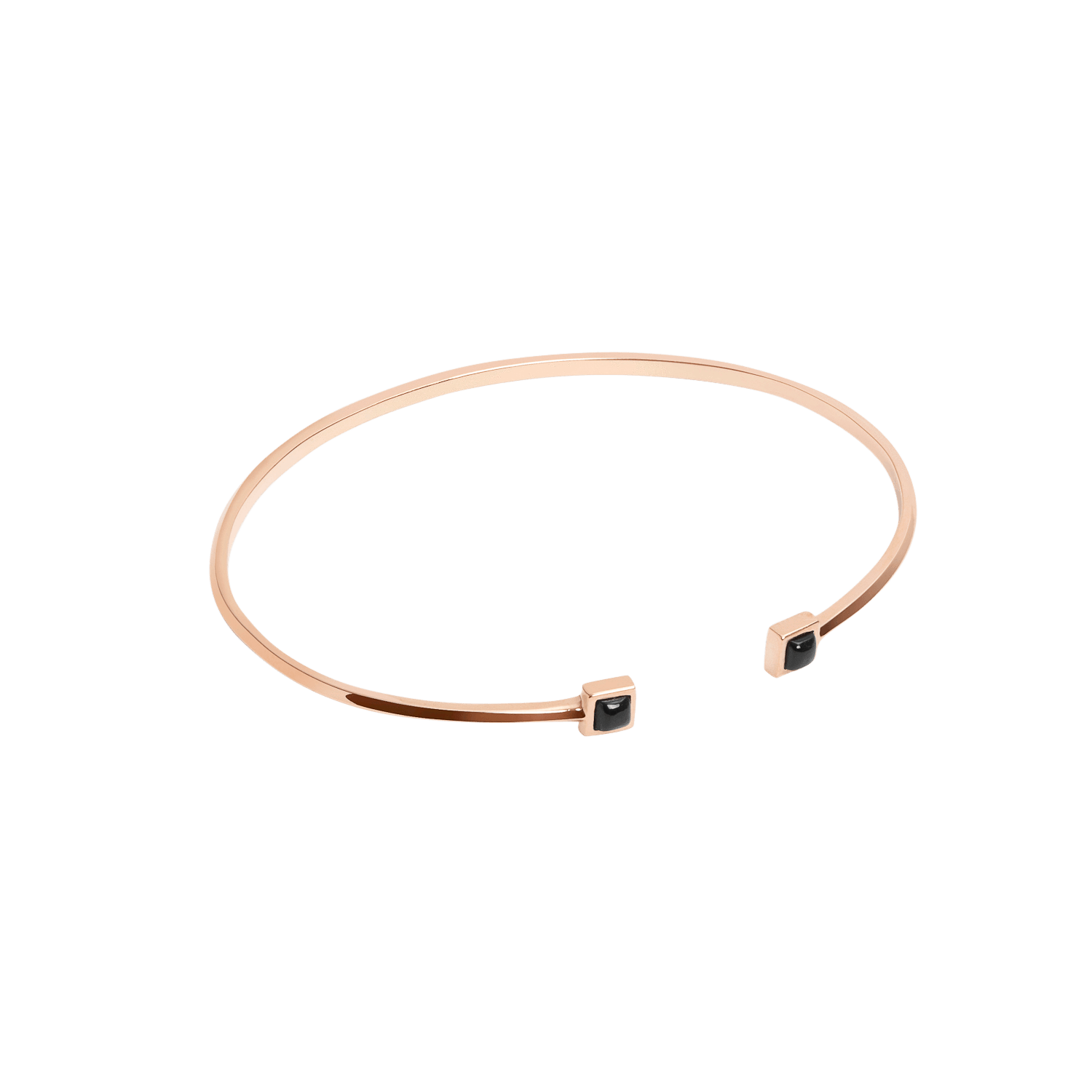 Black Stones Bracelet Rose Gold Vermeil 14k Rose Gold 18k Rose Gold Half Side