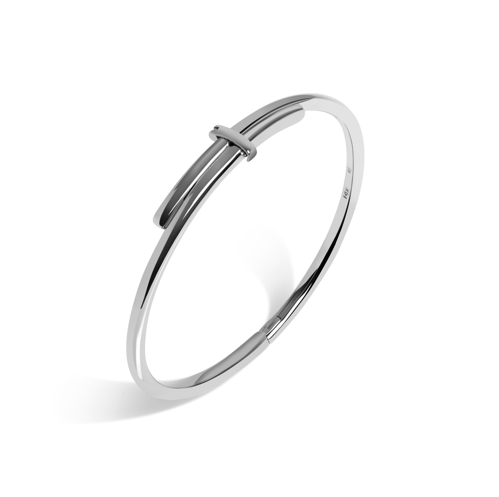 Crossover Bracelet Sterling Silver White Gold Vermeil 14k White Gold 18k White Gold Half Side    Front First