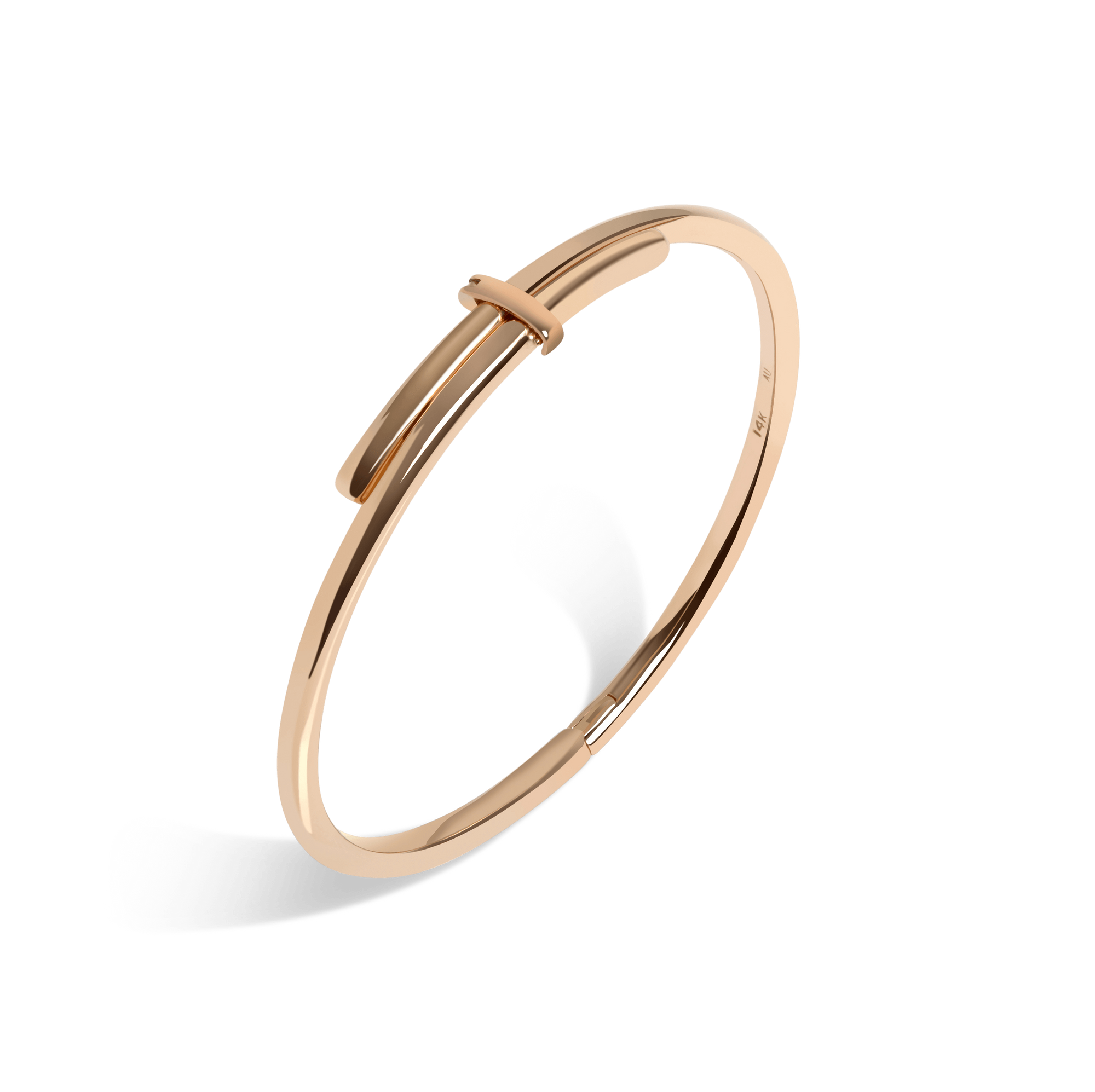 Crossover Bracelet Rose Gold Vermeil 14k Rose Gold 18k Rose Gold Half Side    Front First