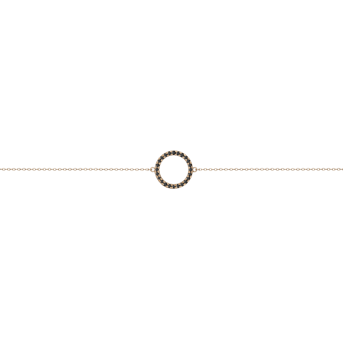 Diamond Circle Bracelet Yellow Gold Vermeil 14k Yellow Gold 18k Yellow Gold Black Diamonds