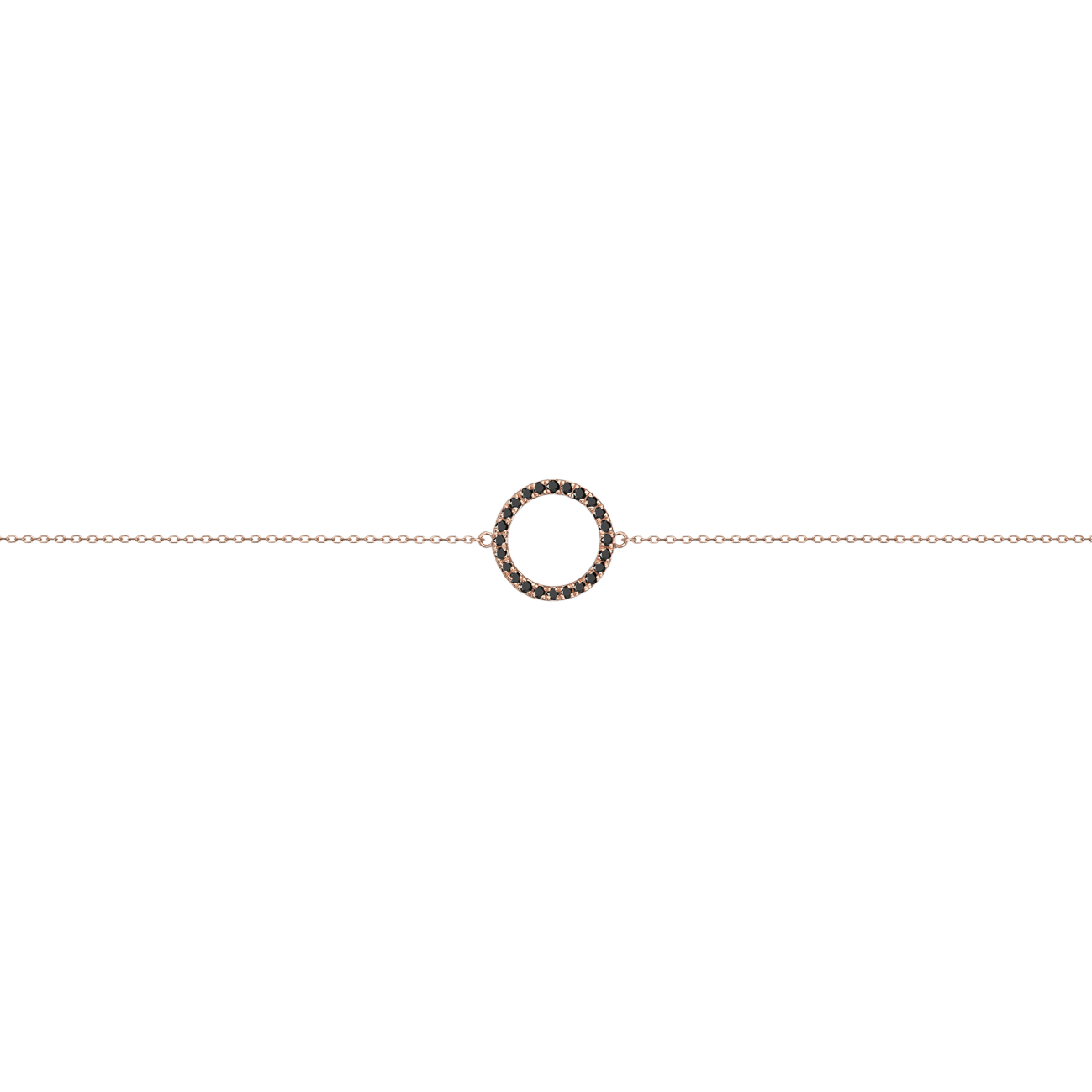 Diamond Circle Bracelet Rose Gold Vermeil 14k Rose Gold 18k Rose Gold Black Diamonds