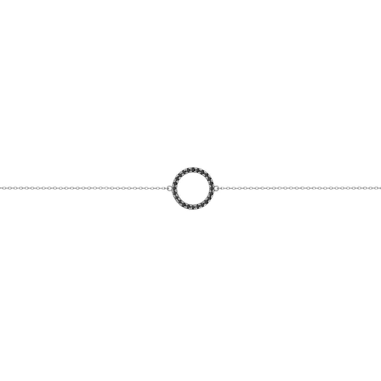 Diamond Circle Bracelet Sterling Silver White Gold Vermeil 14k White Gold 18k White Gold Black Diamonds