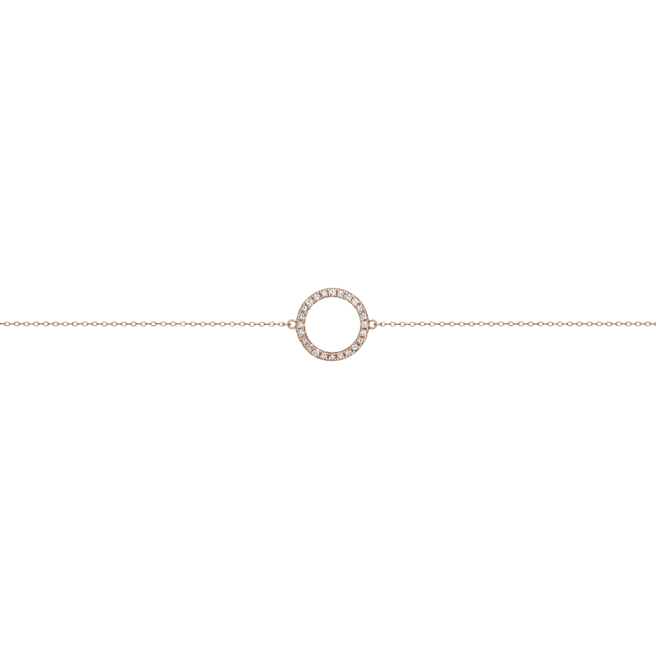 Diamond Circle Bracelet Rose Gold Vermeil 14k Rose Gold 18k Rose Gold White Diamonds  First