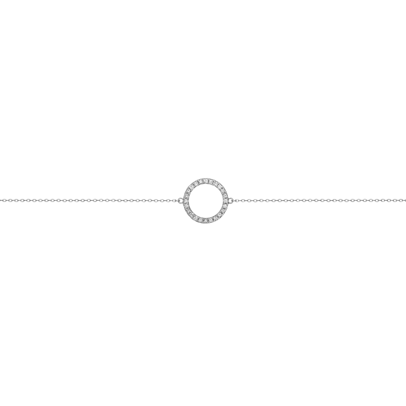 Diamond Circle Bracelet Sterling Silver White Gold Vermeil 14k White Gold 18k White Gold White Diamonds  First