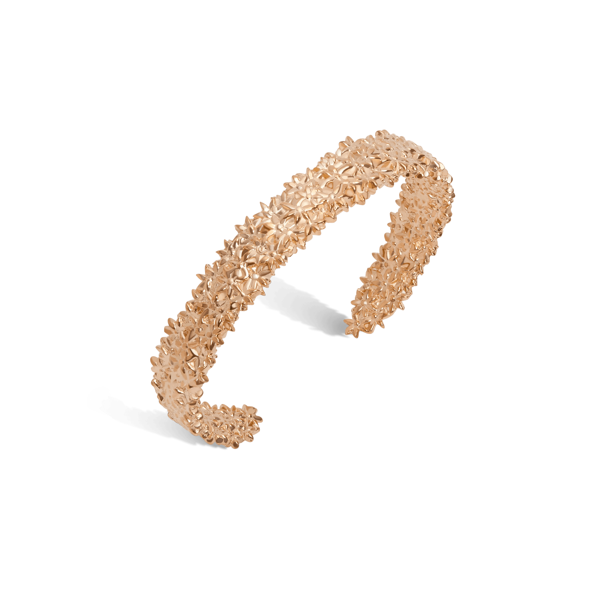 Flower Bracelet Closed Rose Gold Vermeil 14k Rose Gold 18k Rose Gold Half Side    Front First