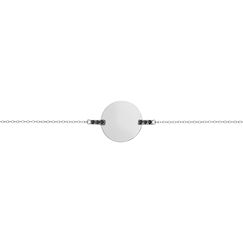Gold Disk Bracelet Sterling Silver White Gold Vermeil 14k White Gold 18k White Gold Black Diamonds
