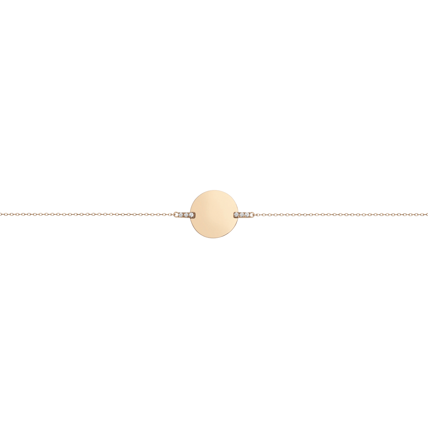 Gold Disk Bracelet Yellow Gold Vermeil 14k Yellow Gold 18k Yellow Gold White Diamonds    Front First